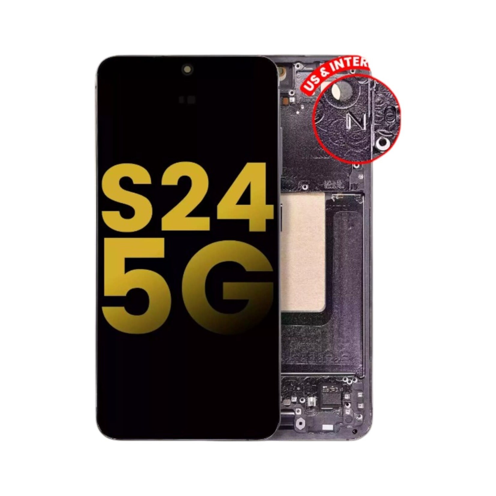 Samsung OLED LCD Assembly With Frame Compatible For Samsung Galaxy S24 5G (US & International Version) (Refurbished) (Onyx Black)