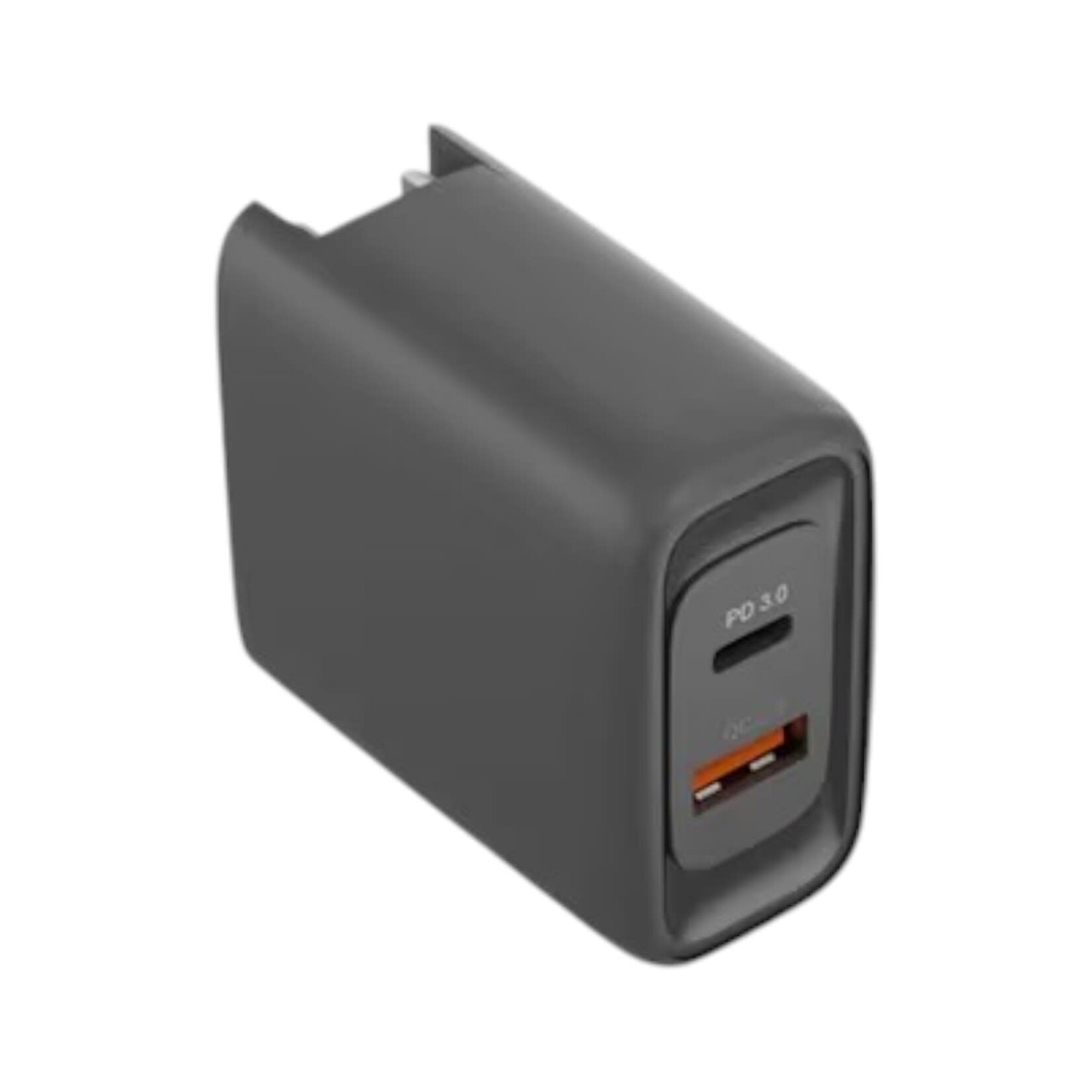 blu element Wall Charger Dual USB-C 45W PD and USB-A Black Blu Element