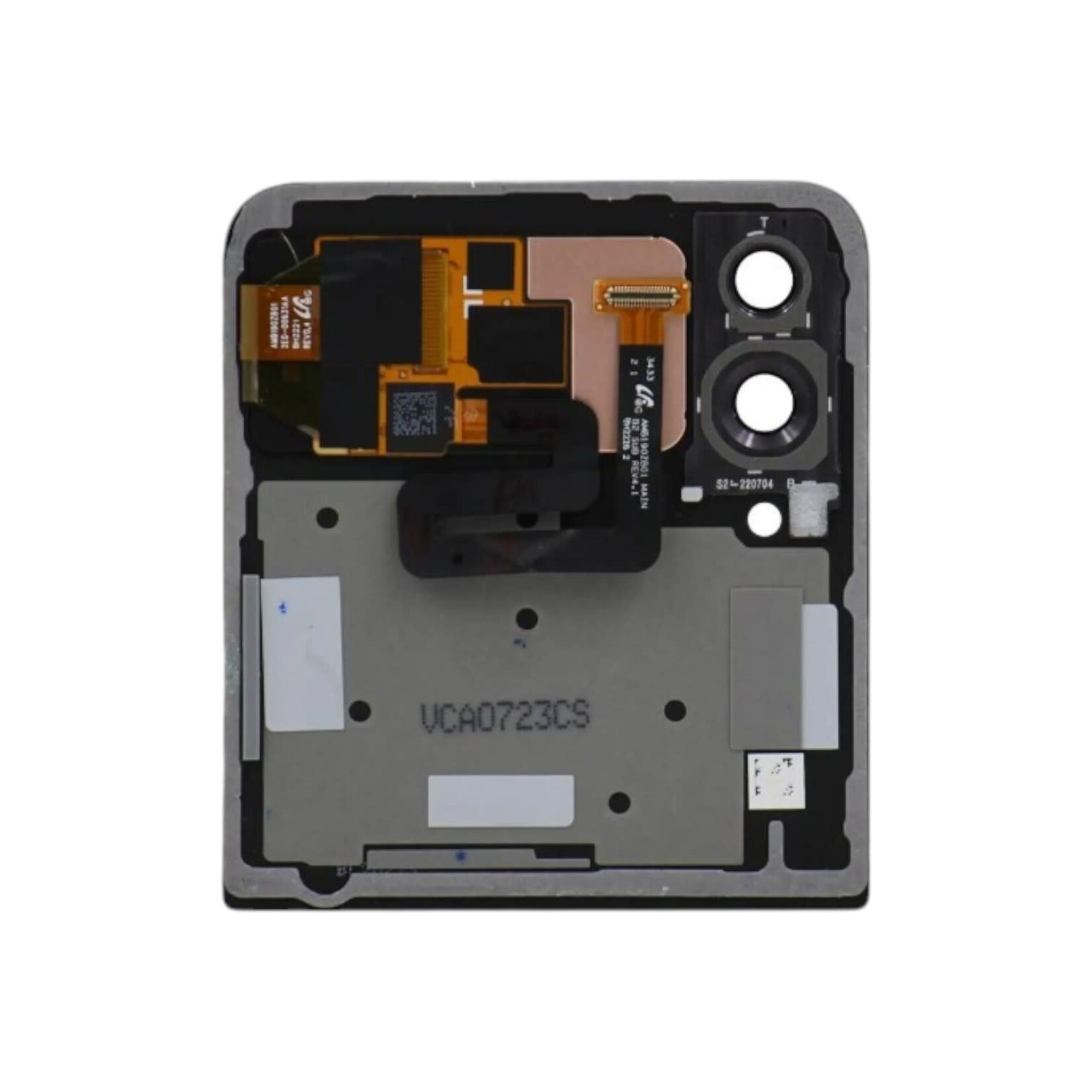 Samsung Outer OLED Assembly Compatible For Samsung Galaxy Z Flip 4 5G (US & International) (Used OEM Pull: Grade B/C) (Black)