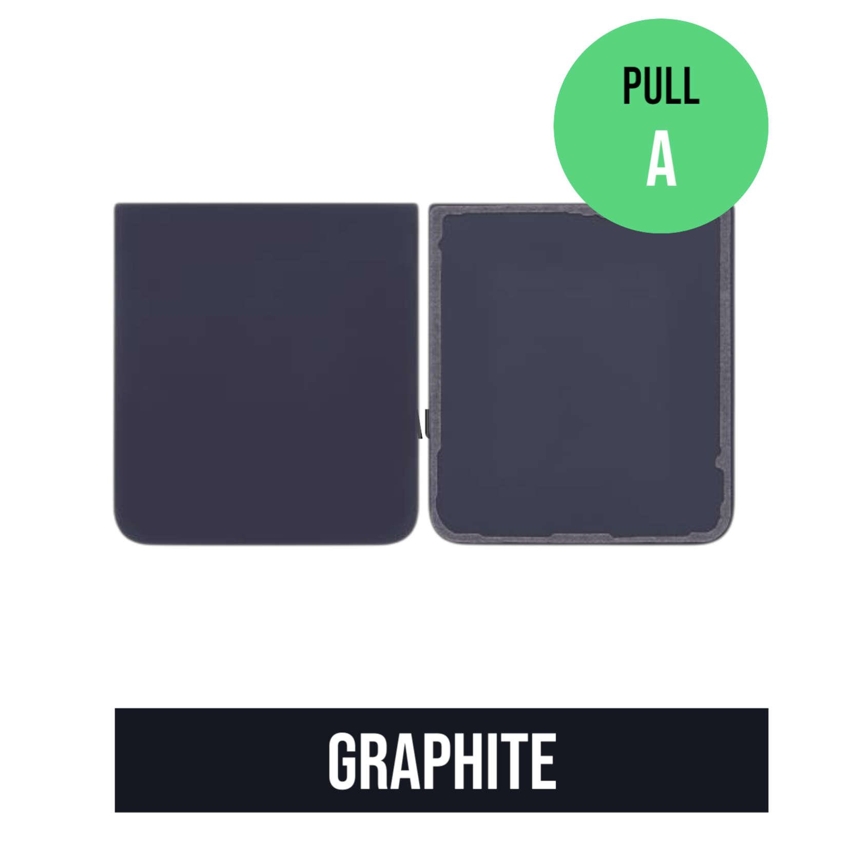 Samsung Bottom Back Cover Glass Compatible For Samsung Galaxy Z Flip 4 (Pull A) (Graphite)
