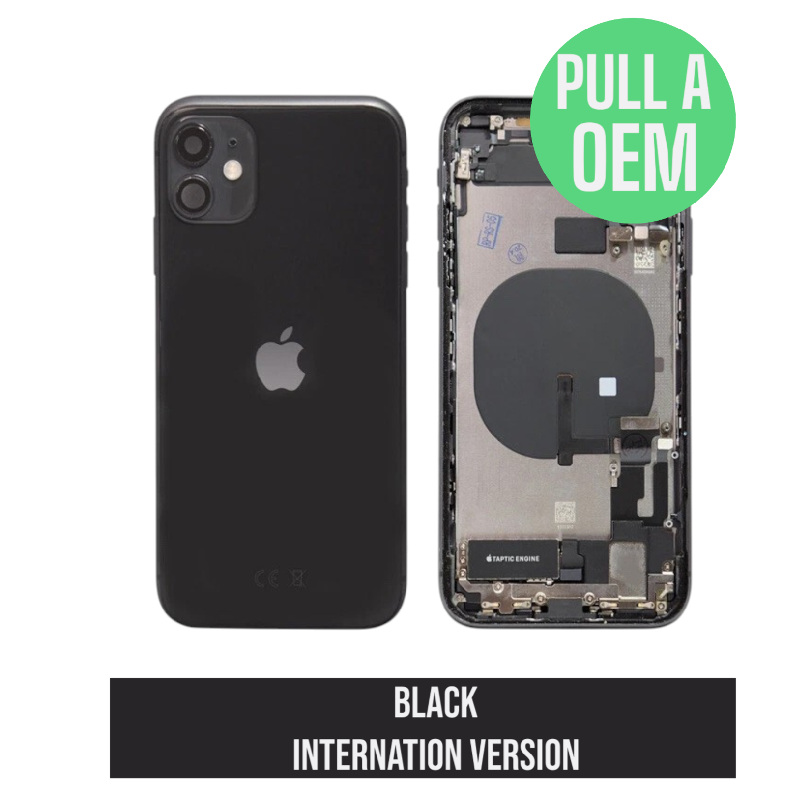 Apple Back Housing Pre-Installed IPhone 11 (Used OEM Pull: Grade A) (Black)