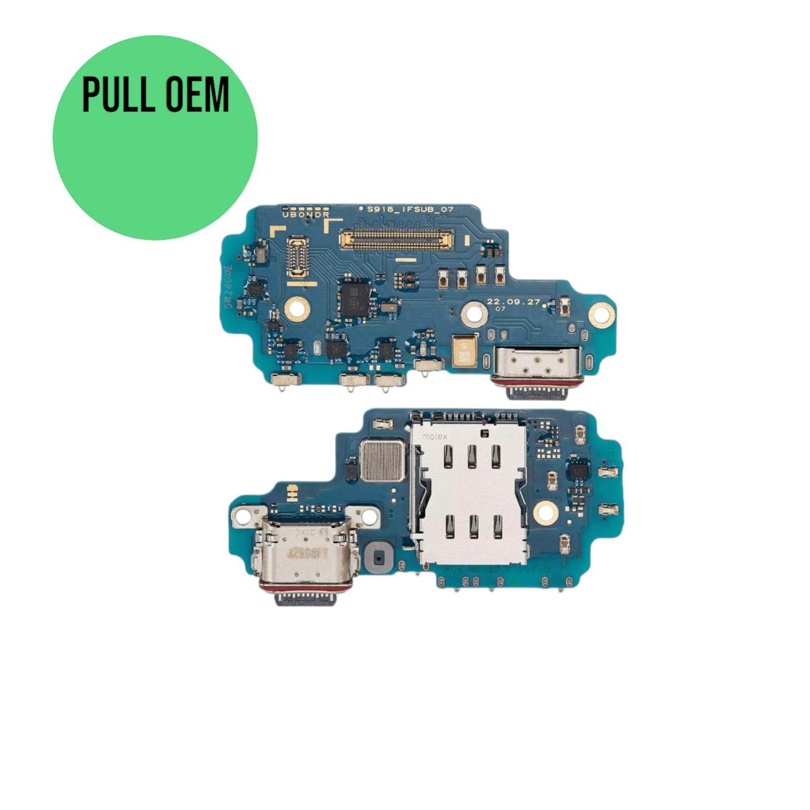 Samsung Charging Port Board With Sim Card Reader Samsung Galaxy S23 Ultra 5G (S918U) (US Version) (OEM Pull)