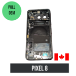 Google Back Housing Compatible For Google Pixel 8 (Pull OEM Grade B/C) (Obsidian)