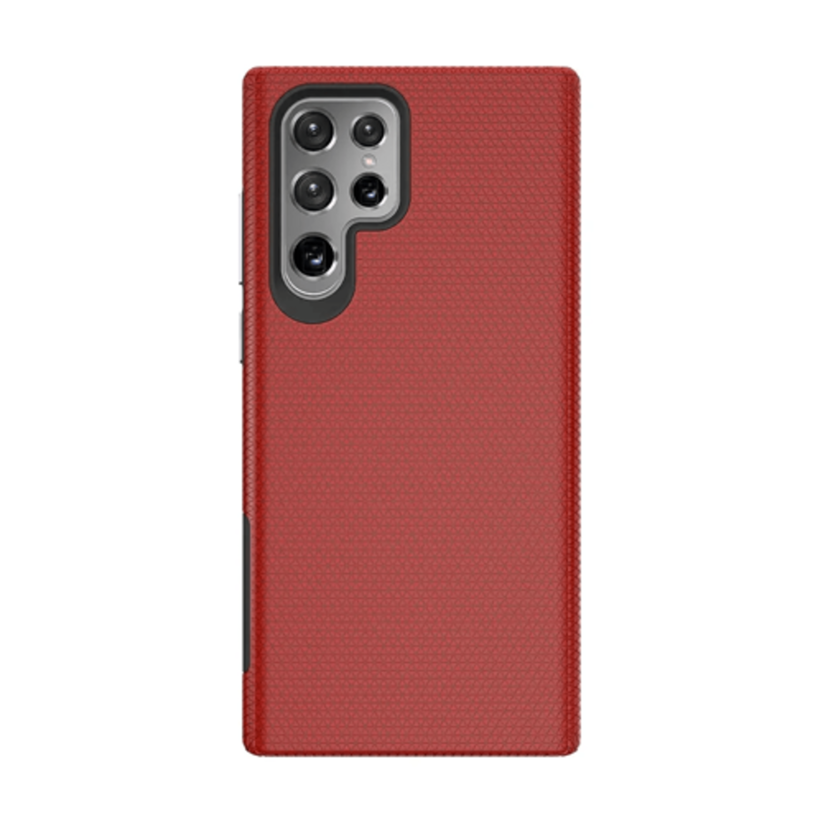 ÉTUI CASE SAMSUNG S22 ULTRA Triangle Shockproof Case With Anti Slip Grains - RED