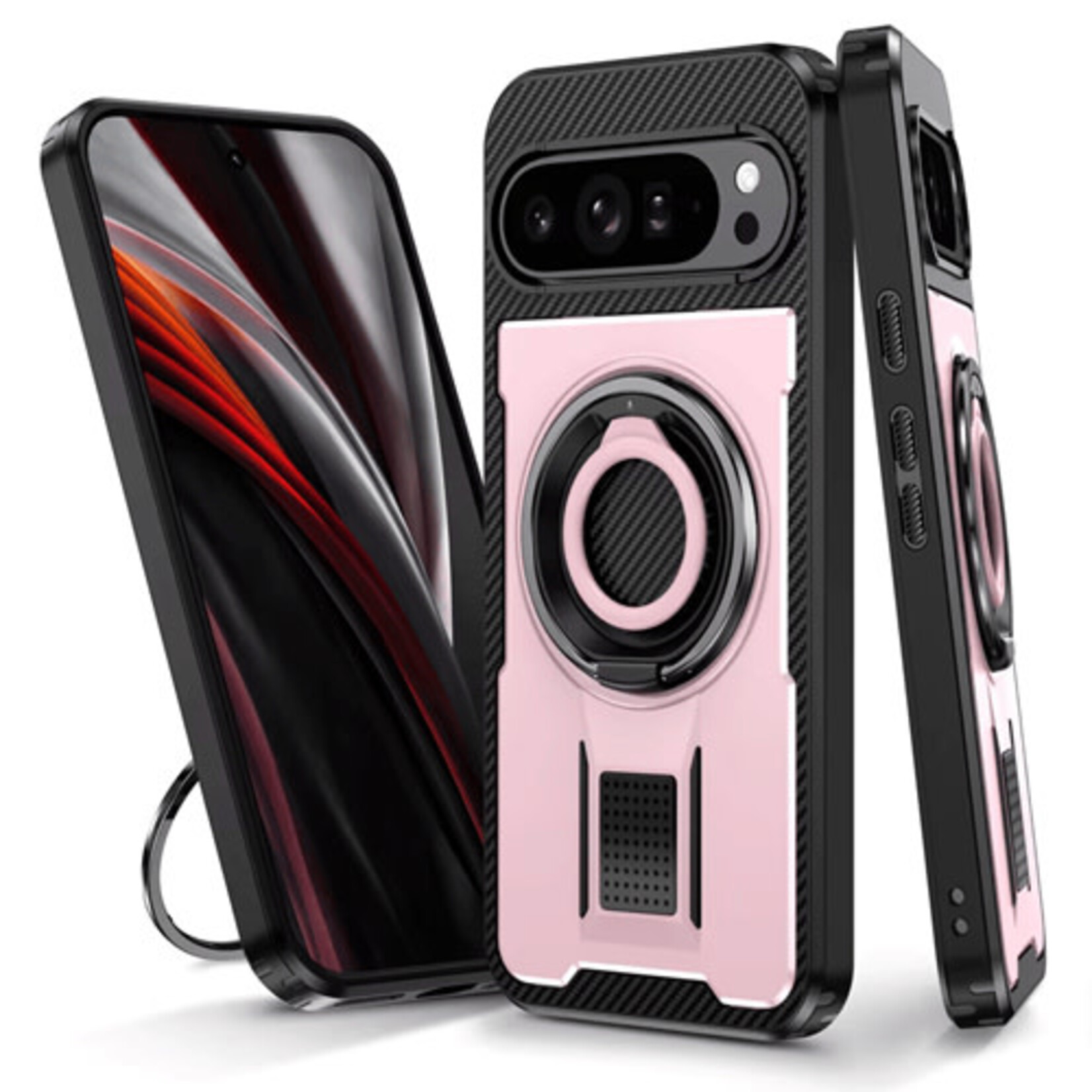ÉTUI CASE GOOGLE PIXEL 9/9 PRO Power Ring Armor Case ROSE GOLD