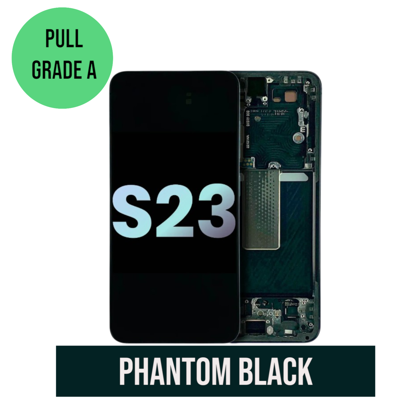 Samsung OLED Assembly With Frame  Samsung Galaxy S23 5G (US & International) (Pull OEM)  (Phantom Black)