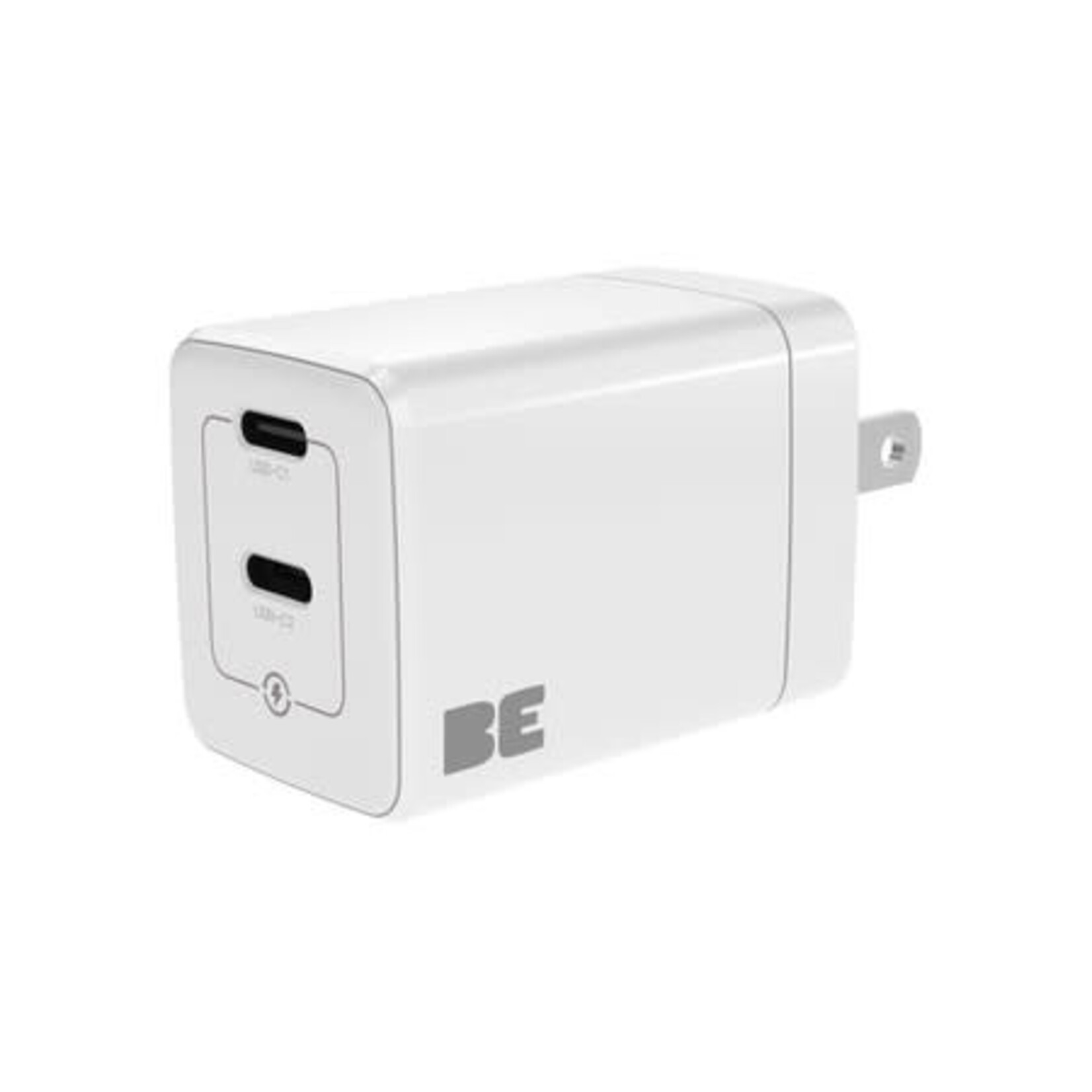 blu element Chargeur Mural Double USB-C GaN 35W PD et PPS Blanc Blu Element