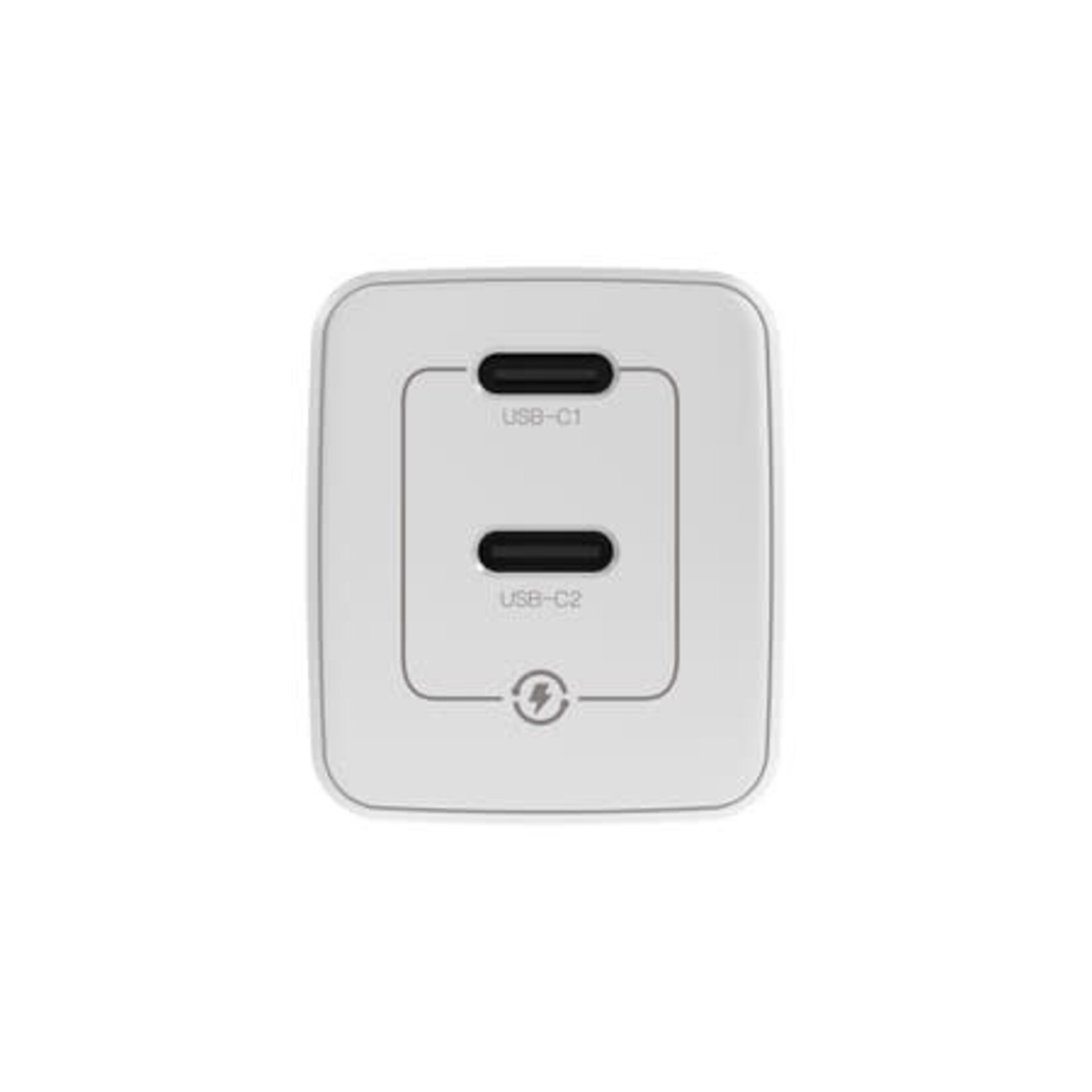 blu element Chargeur Mural Double USB-C GaN 35W PD et PPS Blanc Blu Element