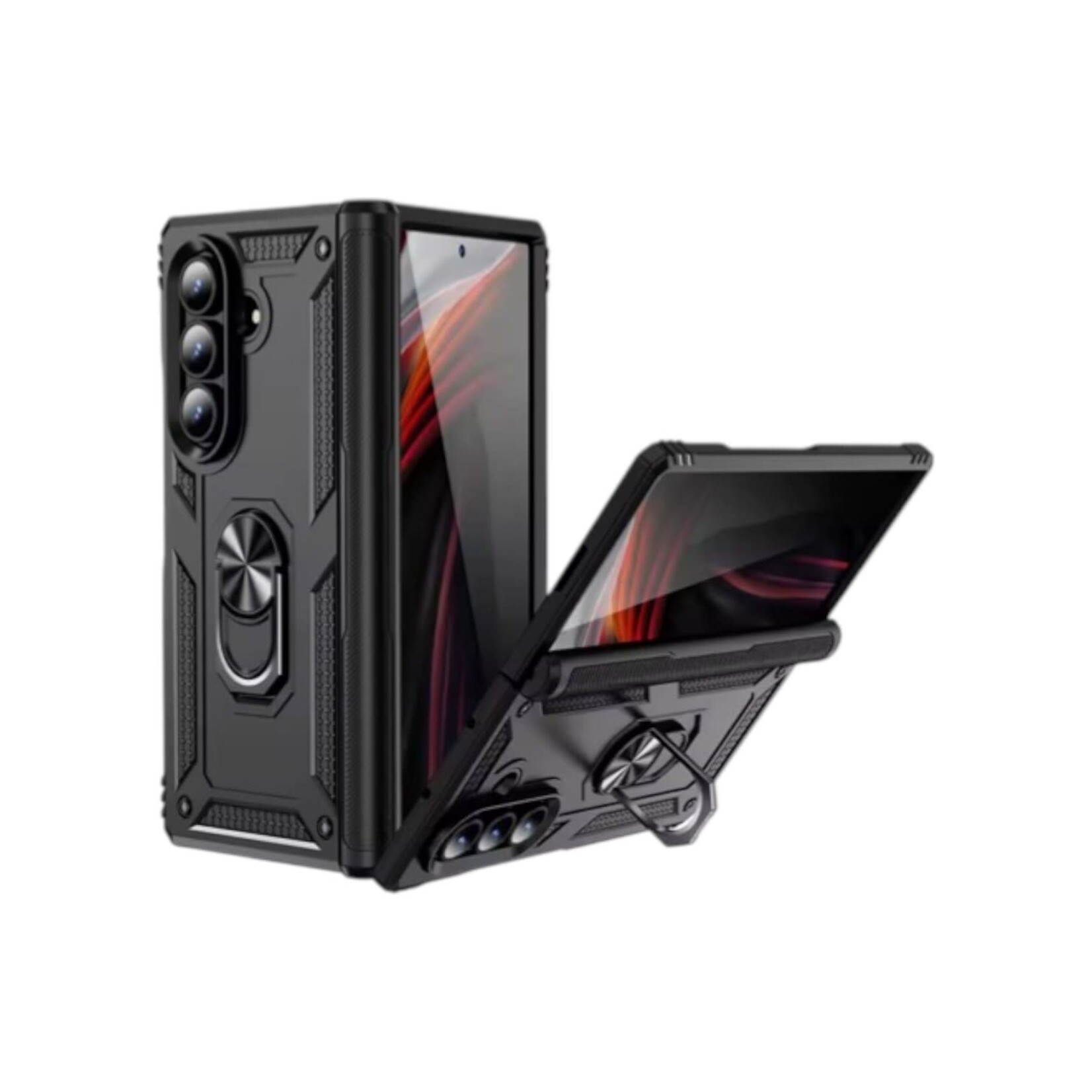 ÉTUI CASE SAMSUNG GALAXY Z FOLD 7 - Armor Hybrid Military Case with Ring Kickstand