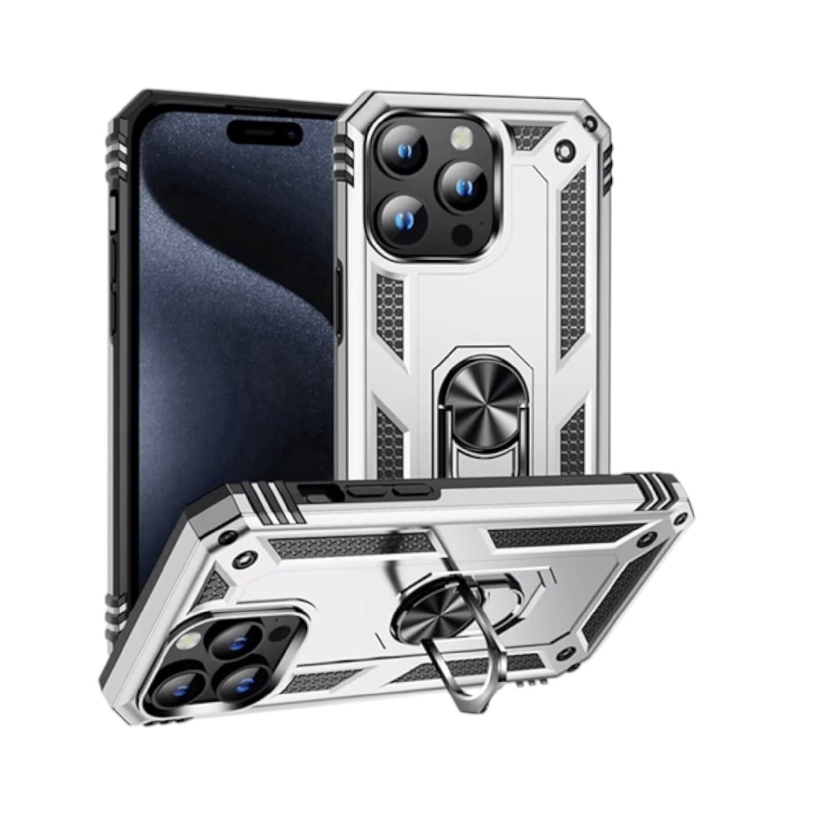 ÉTUI CASE IPHONE 16 PRO MAX - Armor Hybrid Military Case with Ring Kickstand