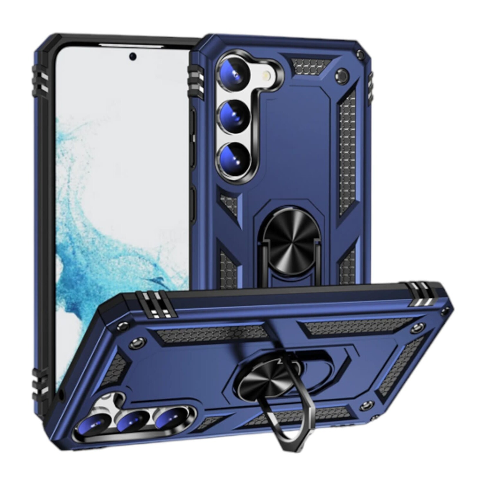 ÉTUI SAMSUNG S25 / S24 - Armor Hybrid Military Case with Ring Kickstand