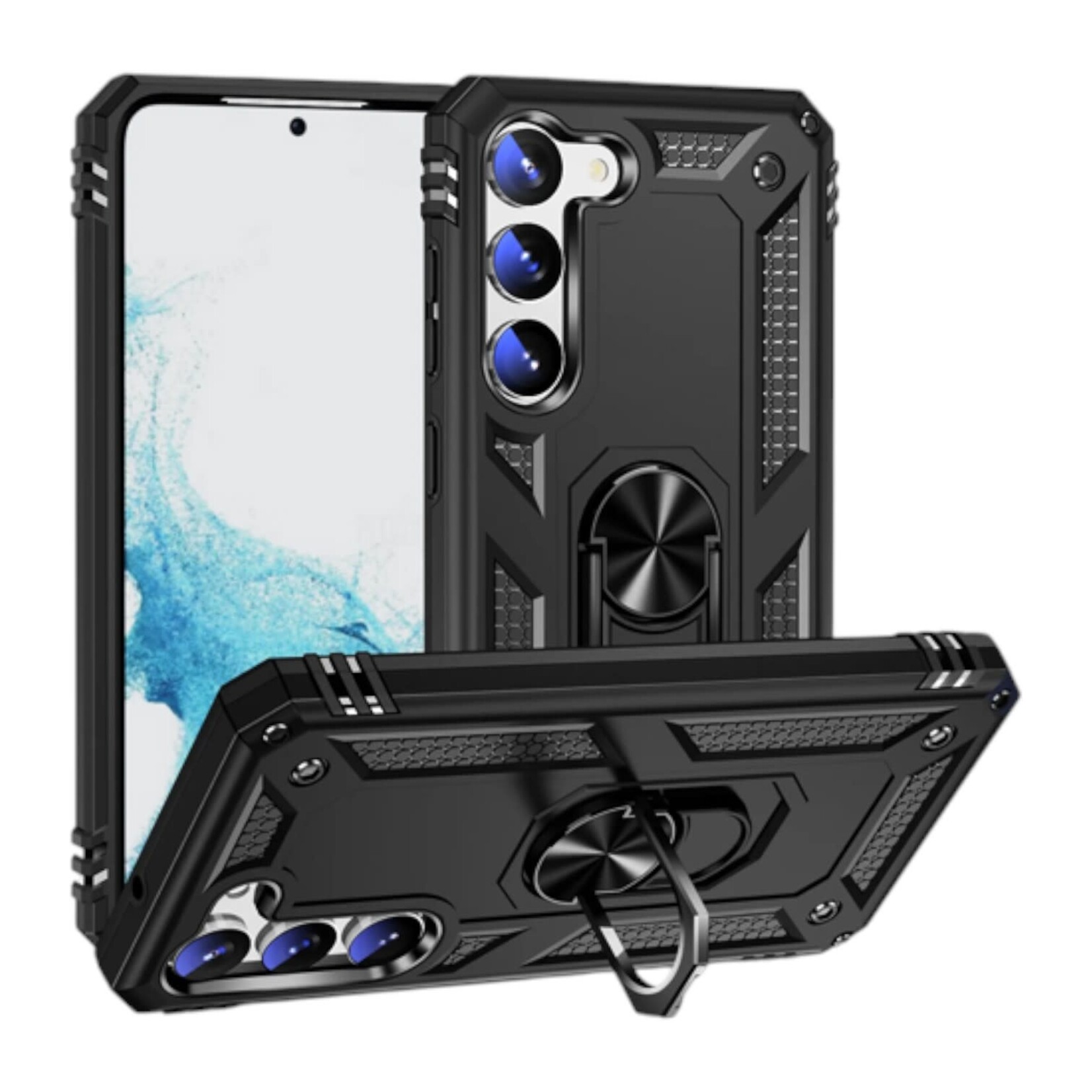 ÉTUI SAMSUNG S25 / S24 - Armor Hybrid Military Case with Ring Kickstand