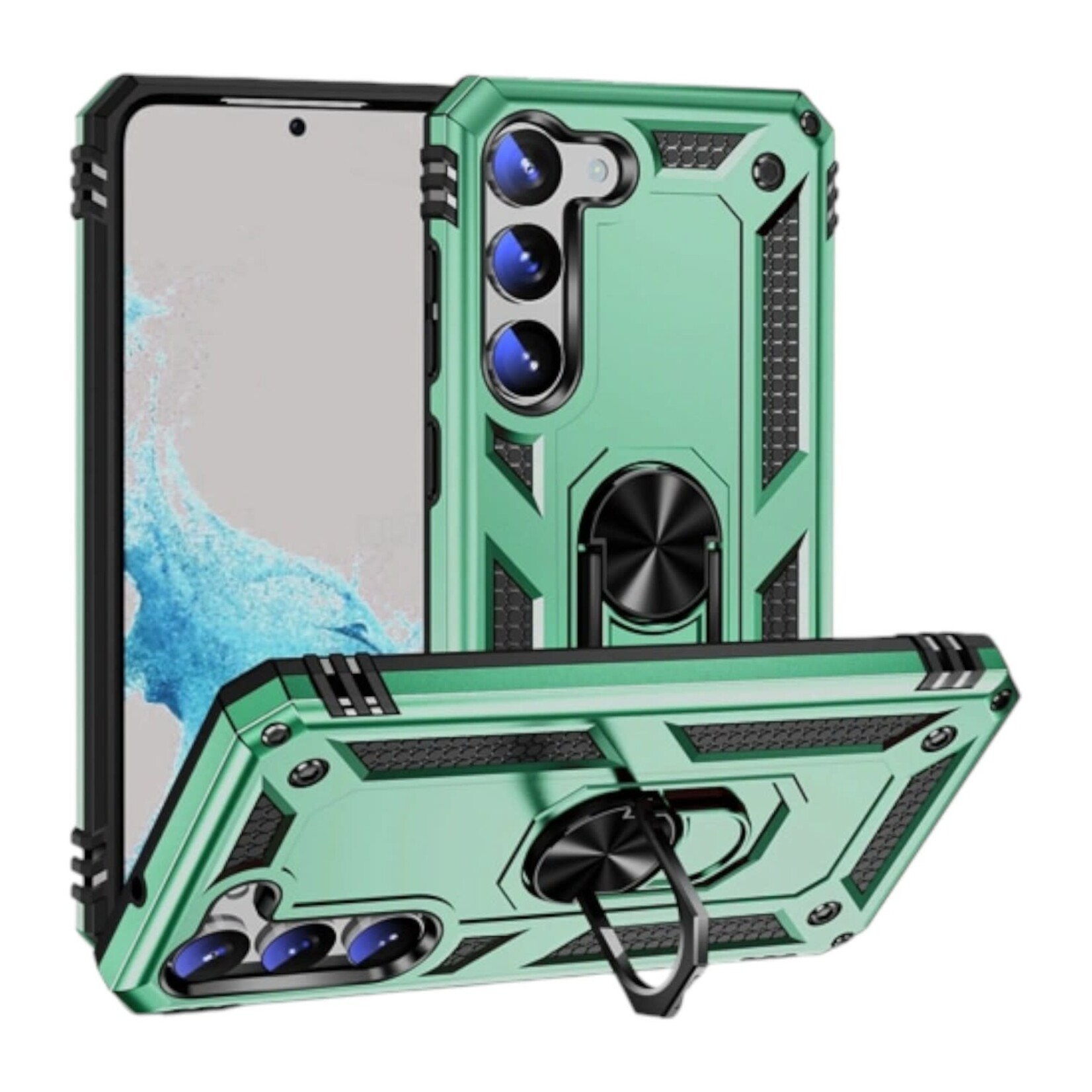 ÉTUI SAMSUNG S25 / S24 - Armor Hybrid Military Case with Ring Kickstand