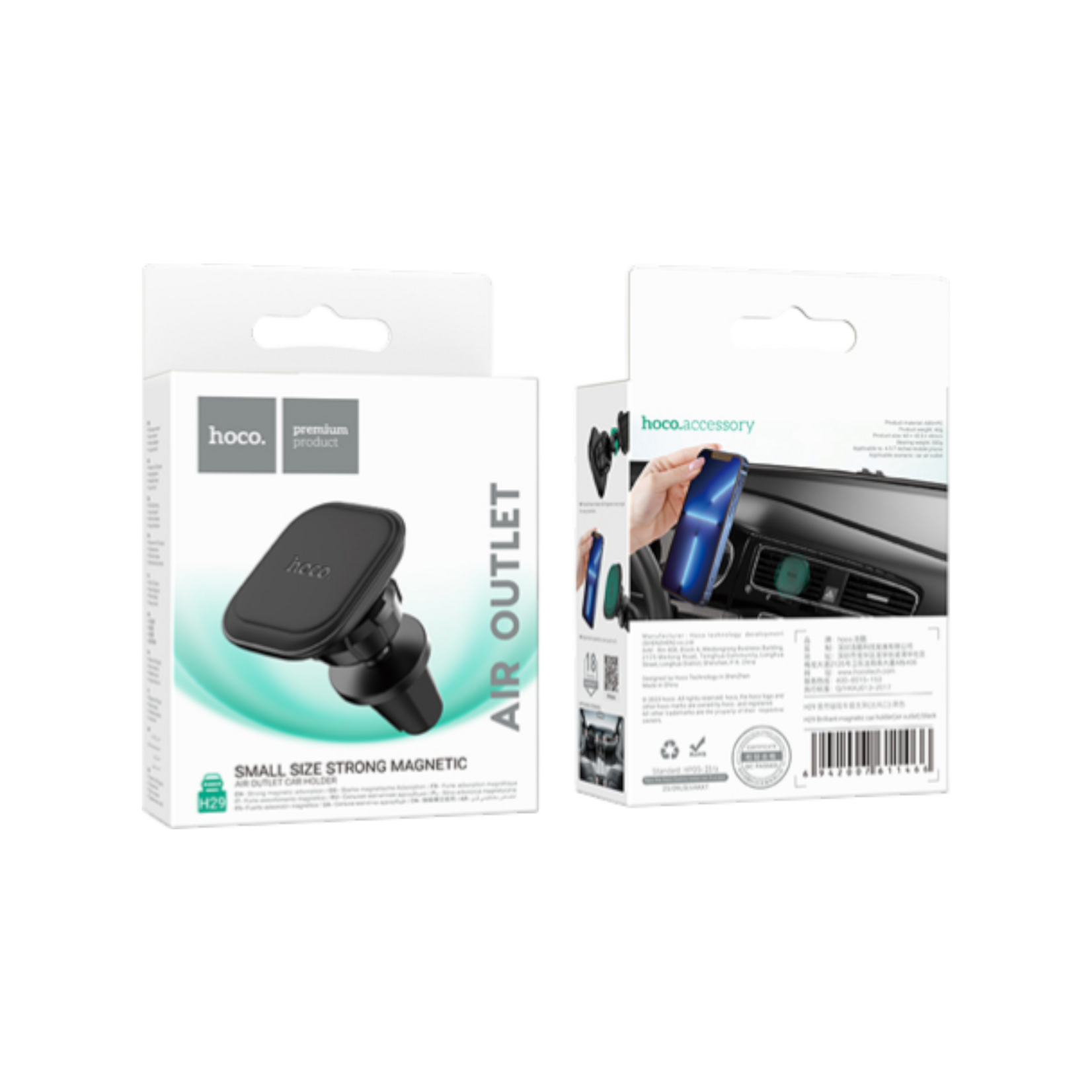 Hoco Magnetic Air-Outlet Phone Car Holder H29 - Black