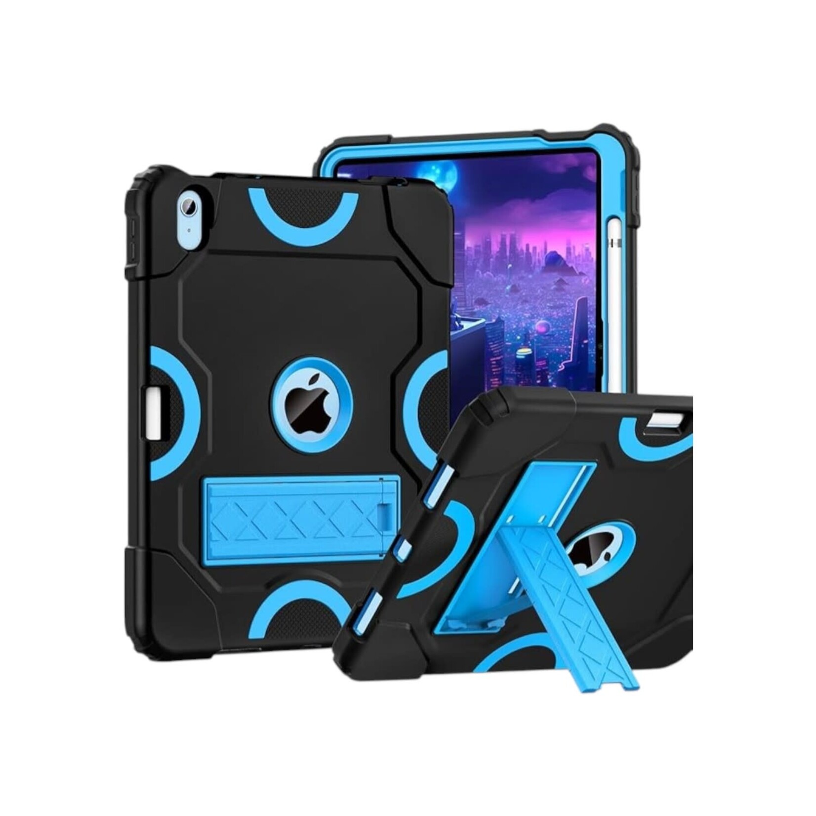 ÉTUI IPAD 10TH GEN WITH KICKSTAND ANTICHOC BLEU/NOIR