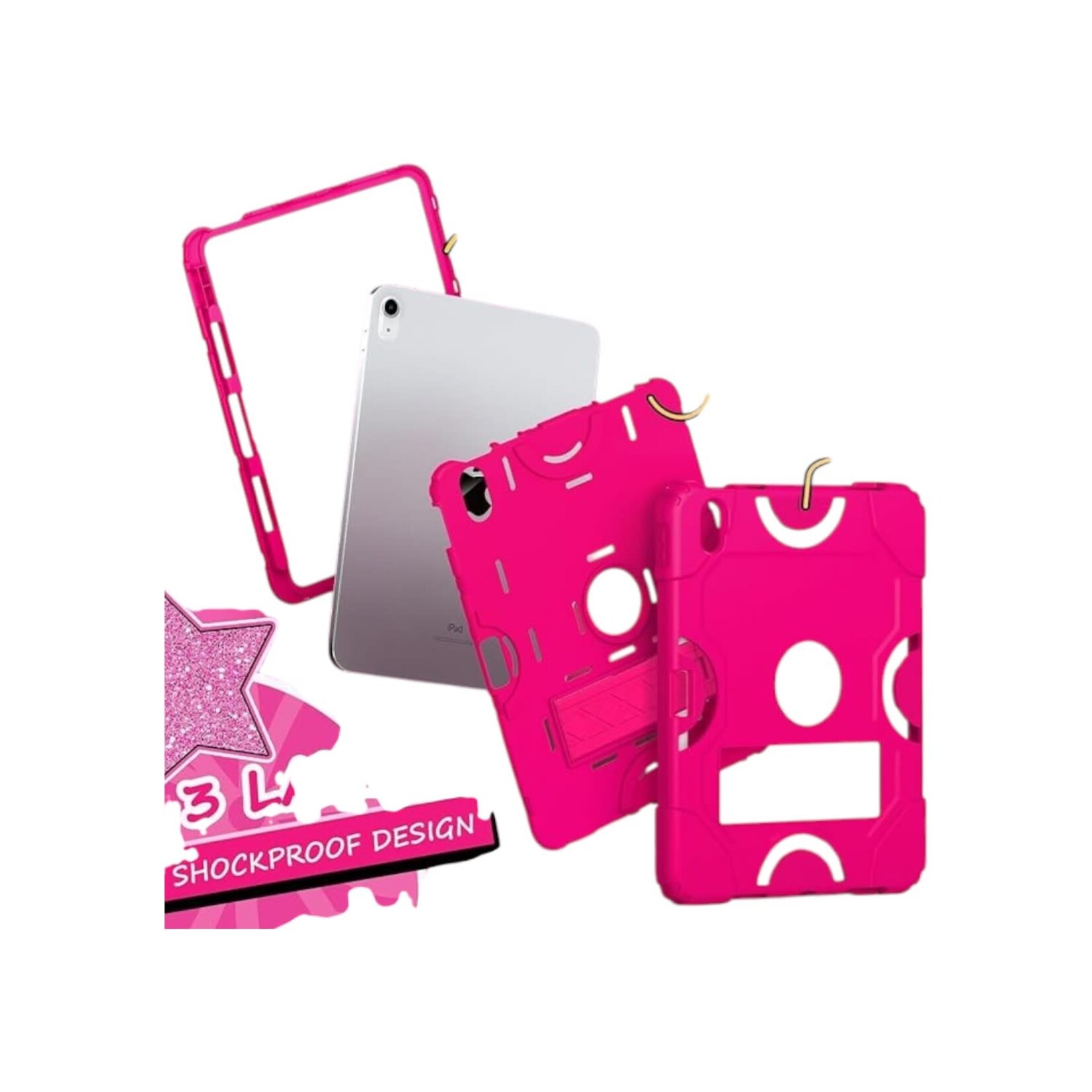 ÉTUI IPAD 10TH GEN. WITH KICKSTAND ANTICHOC ROSE