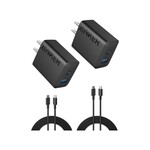 Chargeur Anker Dual USB-C USB-A 20W with 5ft USB-C Cable Pack of Two