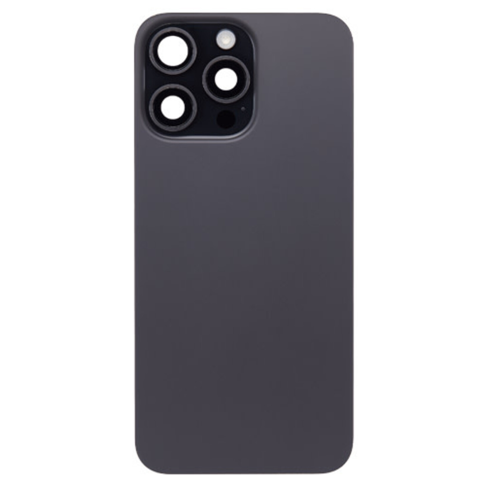 Back Glass With Steel Plate, Wireless NFC MagSafe Magnet and Flashlight Flex Pre-Installed Compatible for iPhone 15 Pro Max - Black Titanium