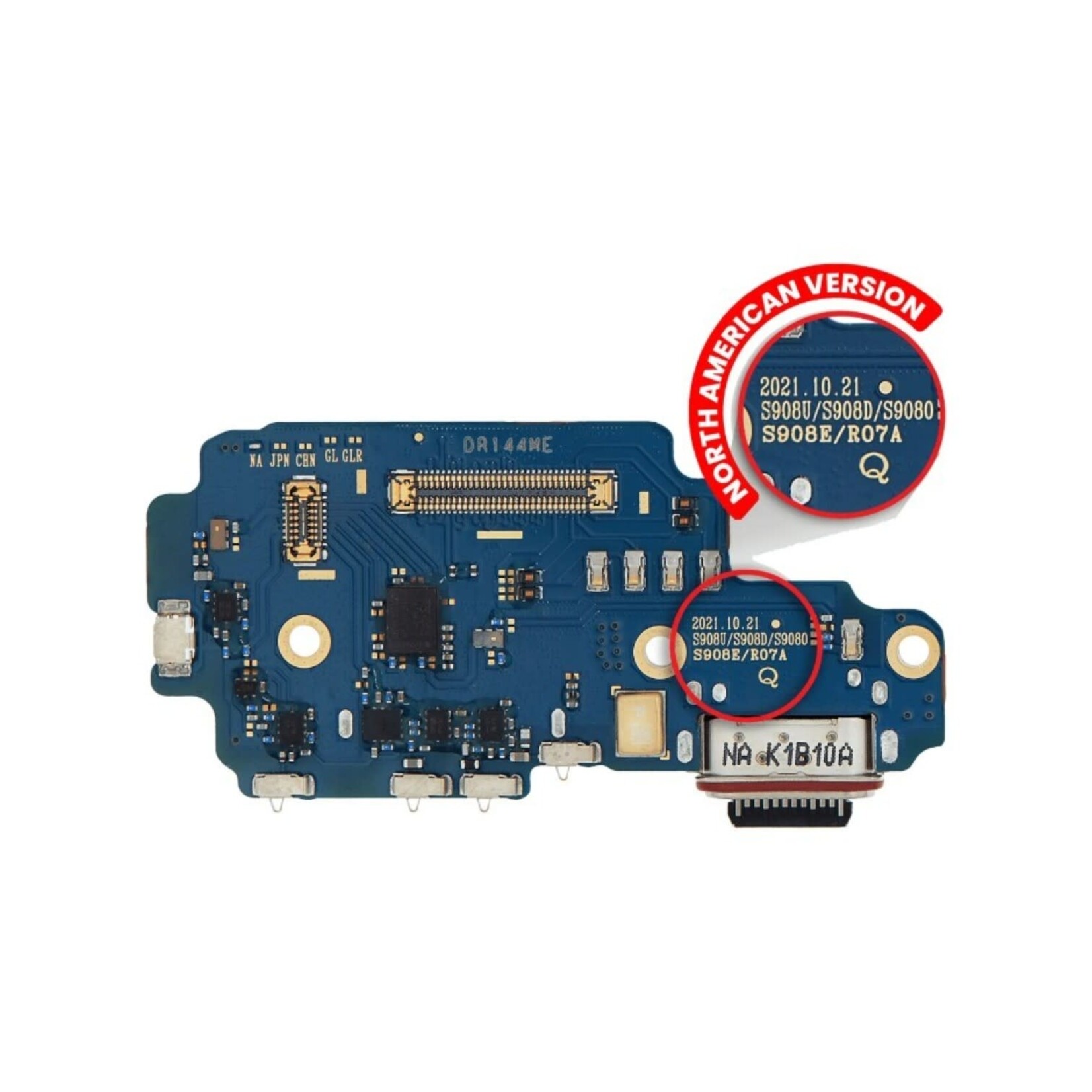 Charging Port Board With Sim Card Reader For Samsung Galaxy S22 Ultra 5G (US Version)