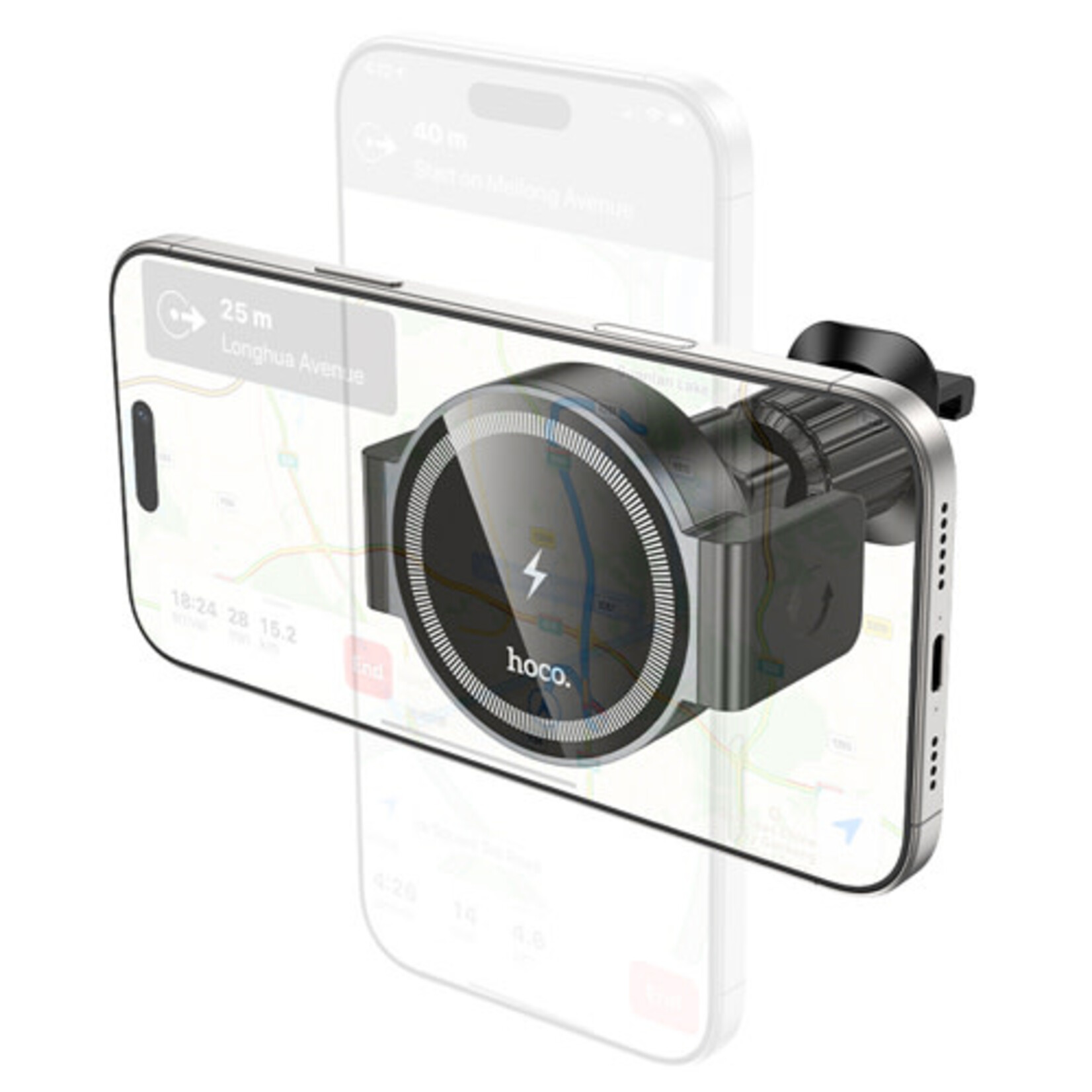 Hoco Magnetic Wireless Fast Charging Car Holder for Air Outlet HW35 - Black