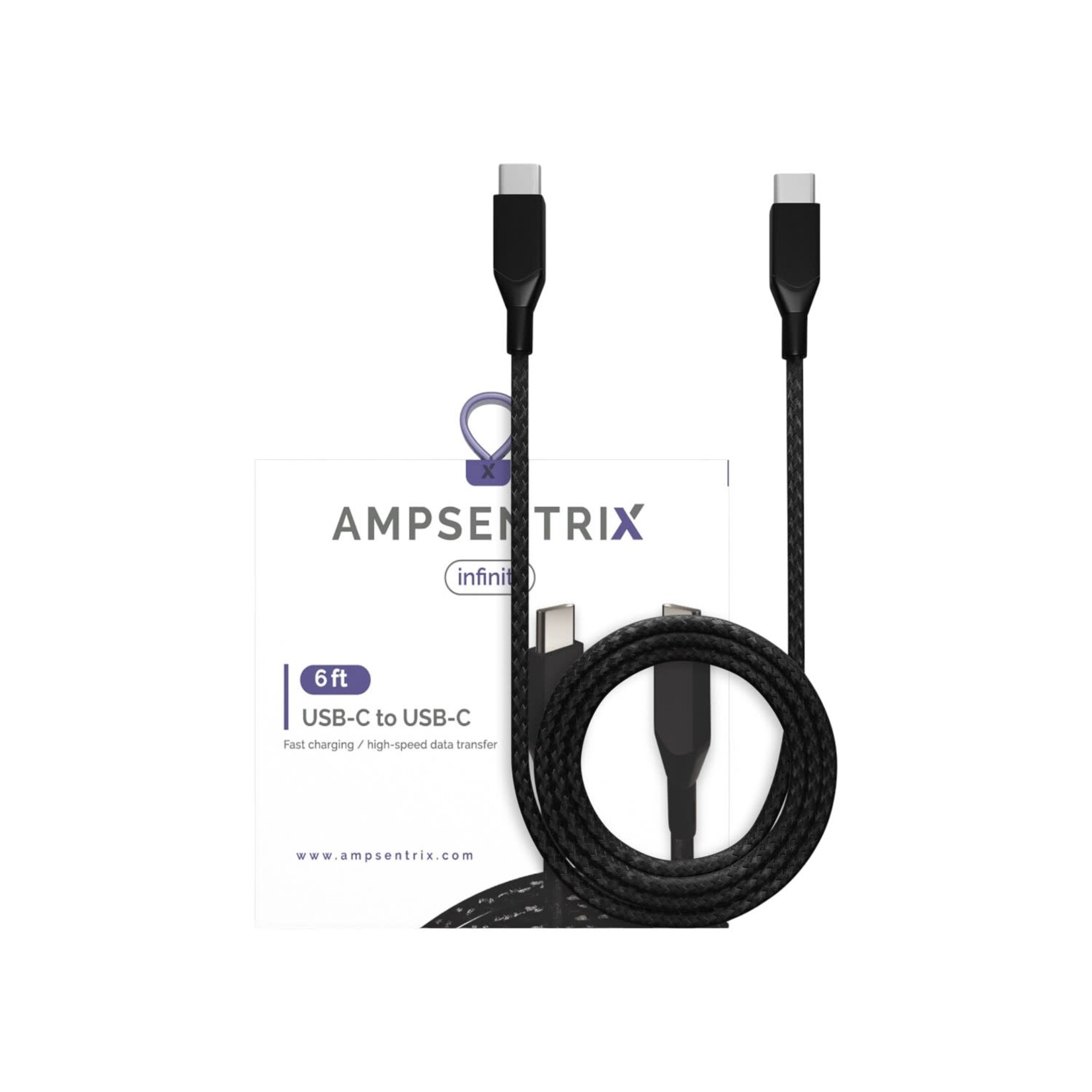 Mobilesentrix 6 ft USB Type C To USB Type C Cable (AmpSentrix) (Infinity) (Black)