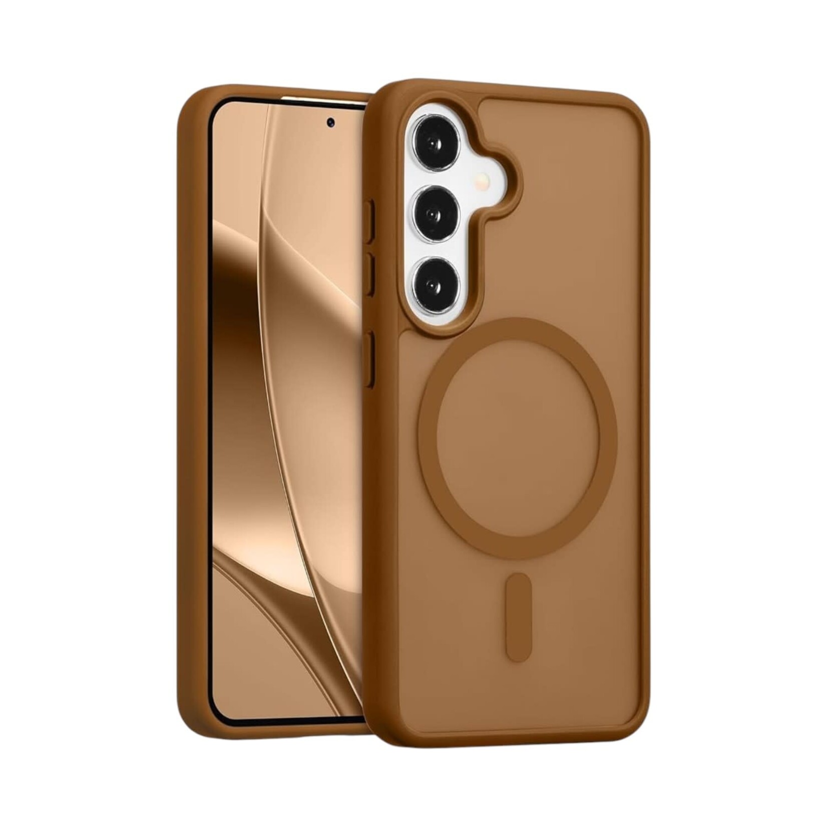 ÉTUI CASE SAMSUNG GALAXY S24 / S25 - Matte Shield With Magsafe Case Brown