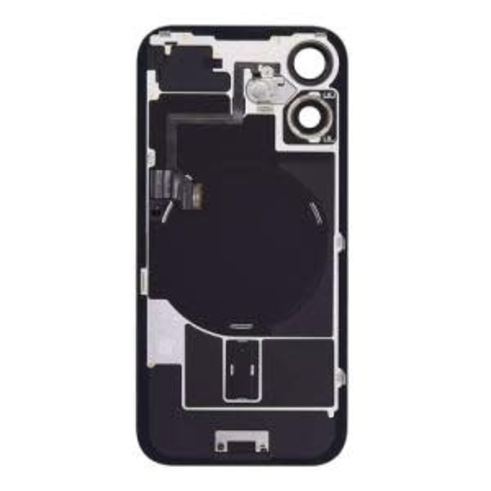 Back Glass With Steel Plate, Wireless NFC MagSafe Magnet and Flashlight Flex Pre-Installed Compatible for iPhone 16 - Ultramarine