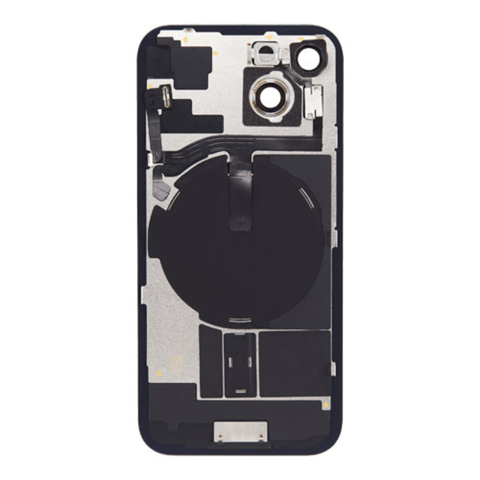 Back Glass With Steel Plate, Wireless NFC MagSafe Magnet and Flashlight Flex Pre-Installed Compatible for iPhone 15 - Blue