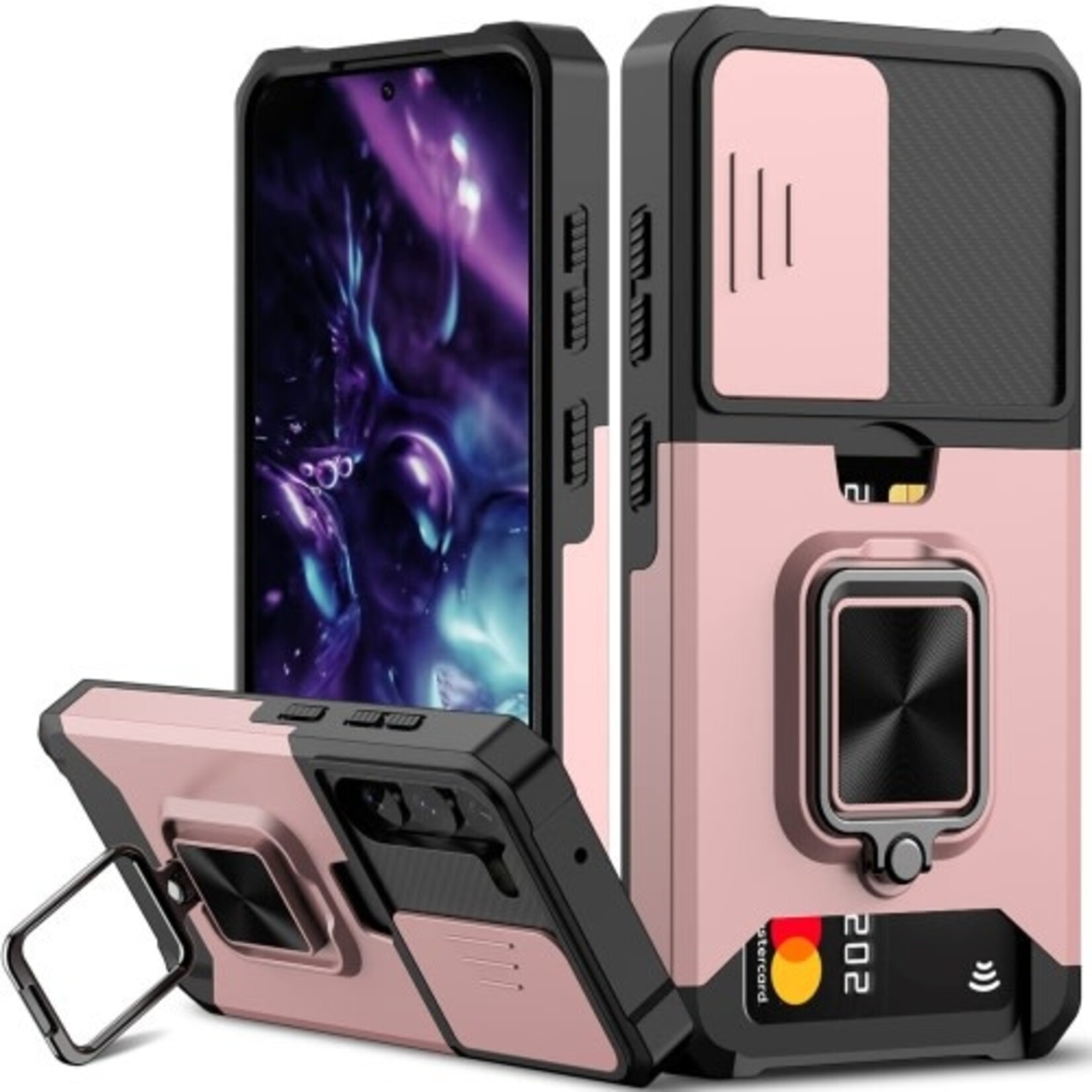 ÉTUI GOOGLE PIXEL 8A - Secure Card Holder with Ring Kickstand