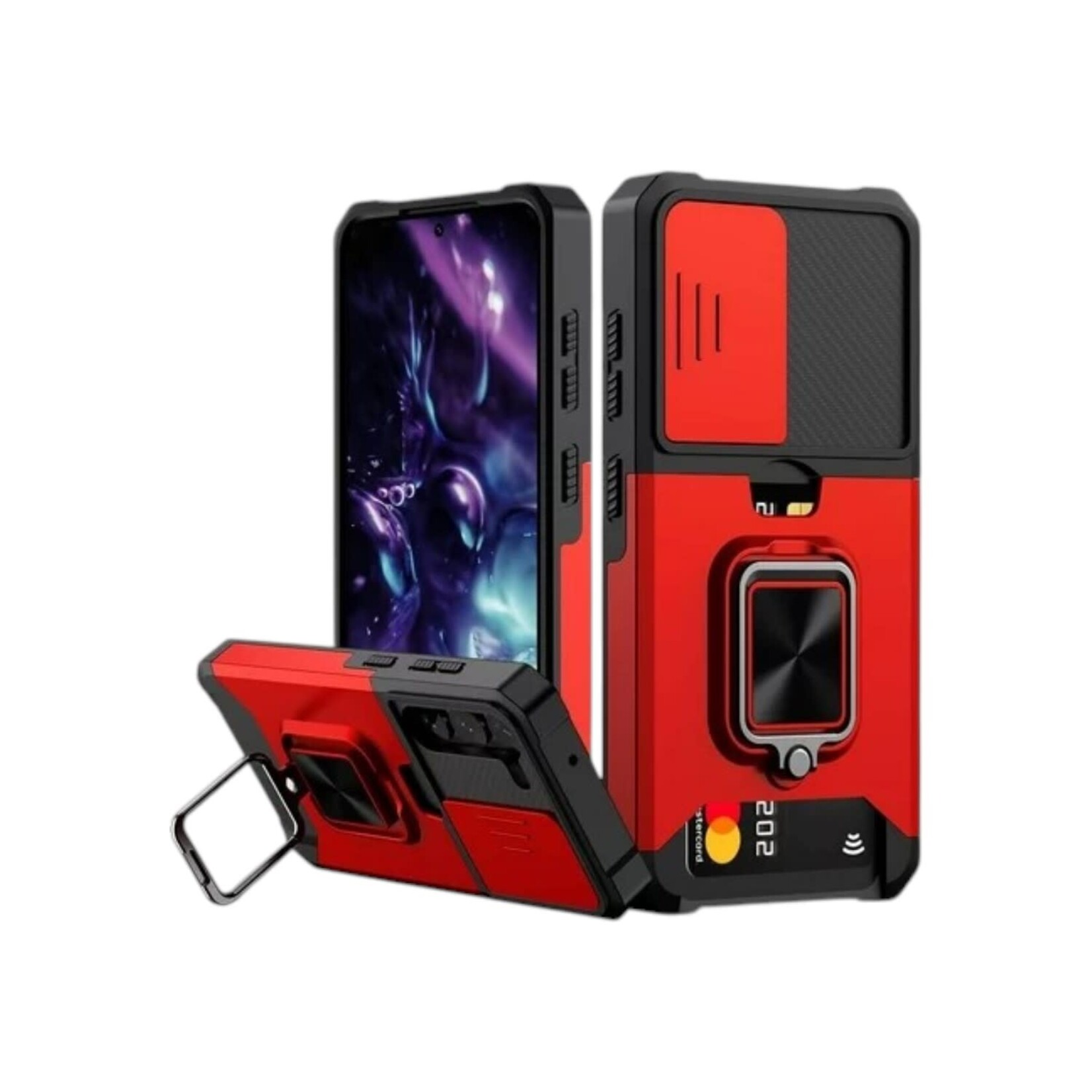 ÉTUI Google Pixel 8 Pro - Secure Card Holder Magnet Enabled Case with Ring Kickstand