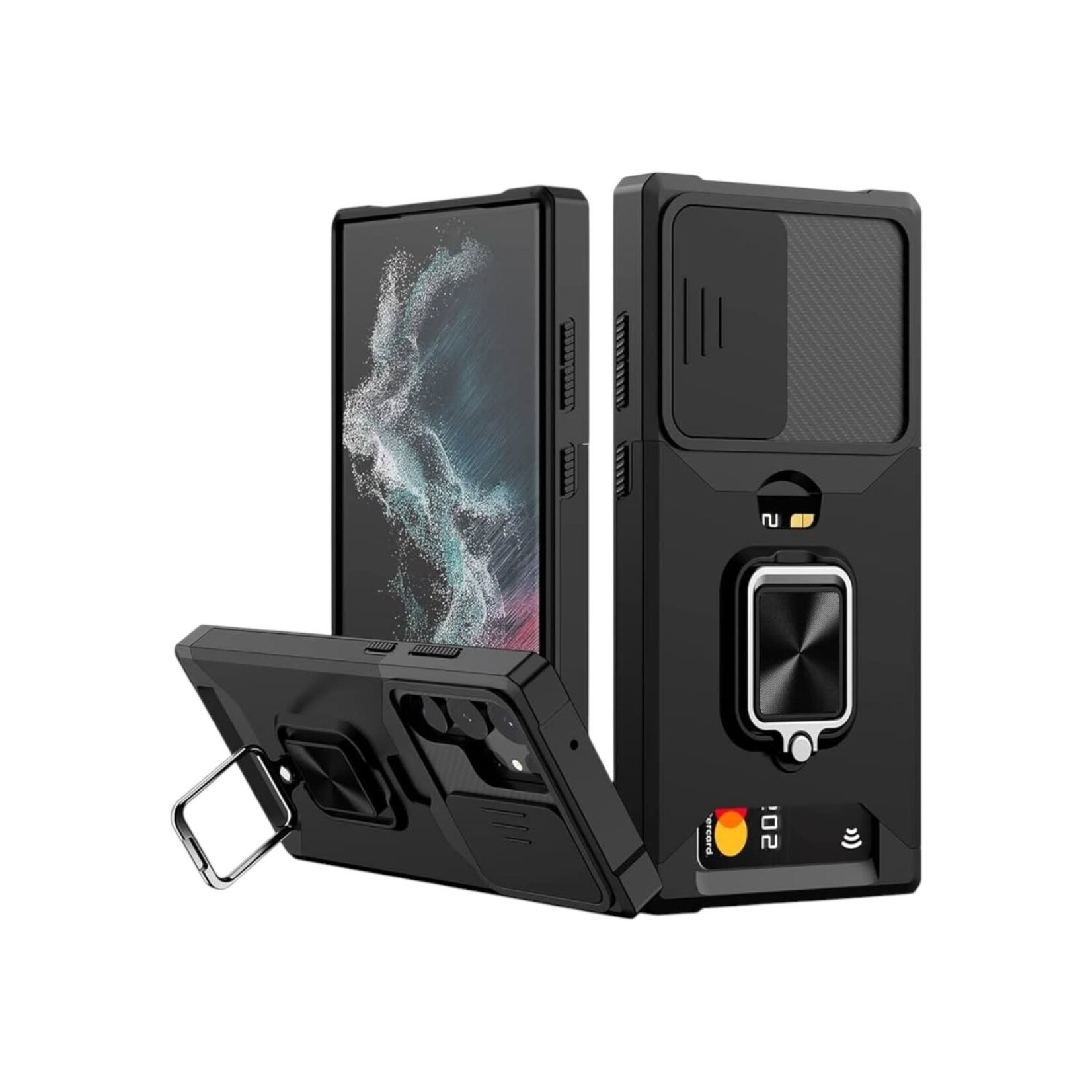 ÉTUI Google Pixel 8 Pro - Secure Card Holder Magnet Enabled Case with Ring Kickstand