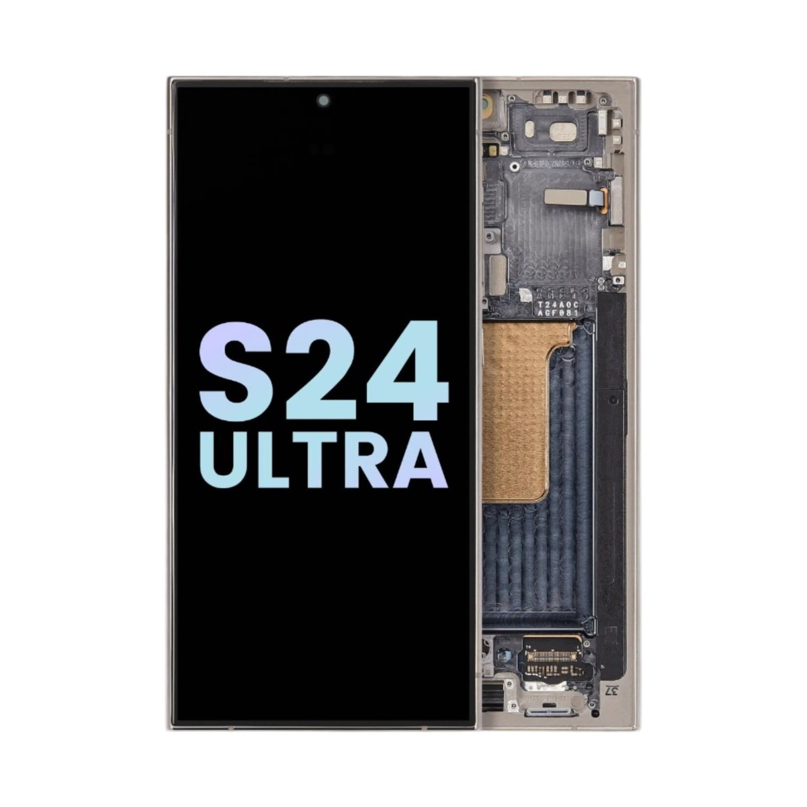 Samsung OLED Assembly With Frame For Samsung Galaxy S24 Ultra (Service Pack) (Titanium Gray)