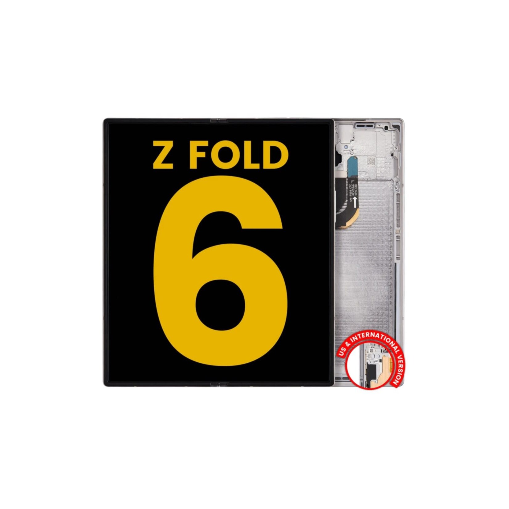 Inner OLED Assembly With Frame For Samsung Galaxy Z Fold 6 5G (US & International) (Refurbished) (Silver Shadow)