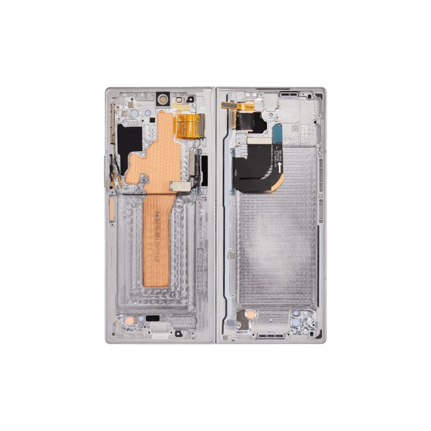 Inner OLED Assembly With Frame For Samsung Galaxy Z Fold 6 5G (US & International) (Refurbished) (Silver Shadow)