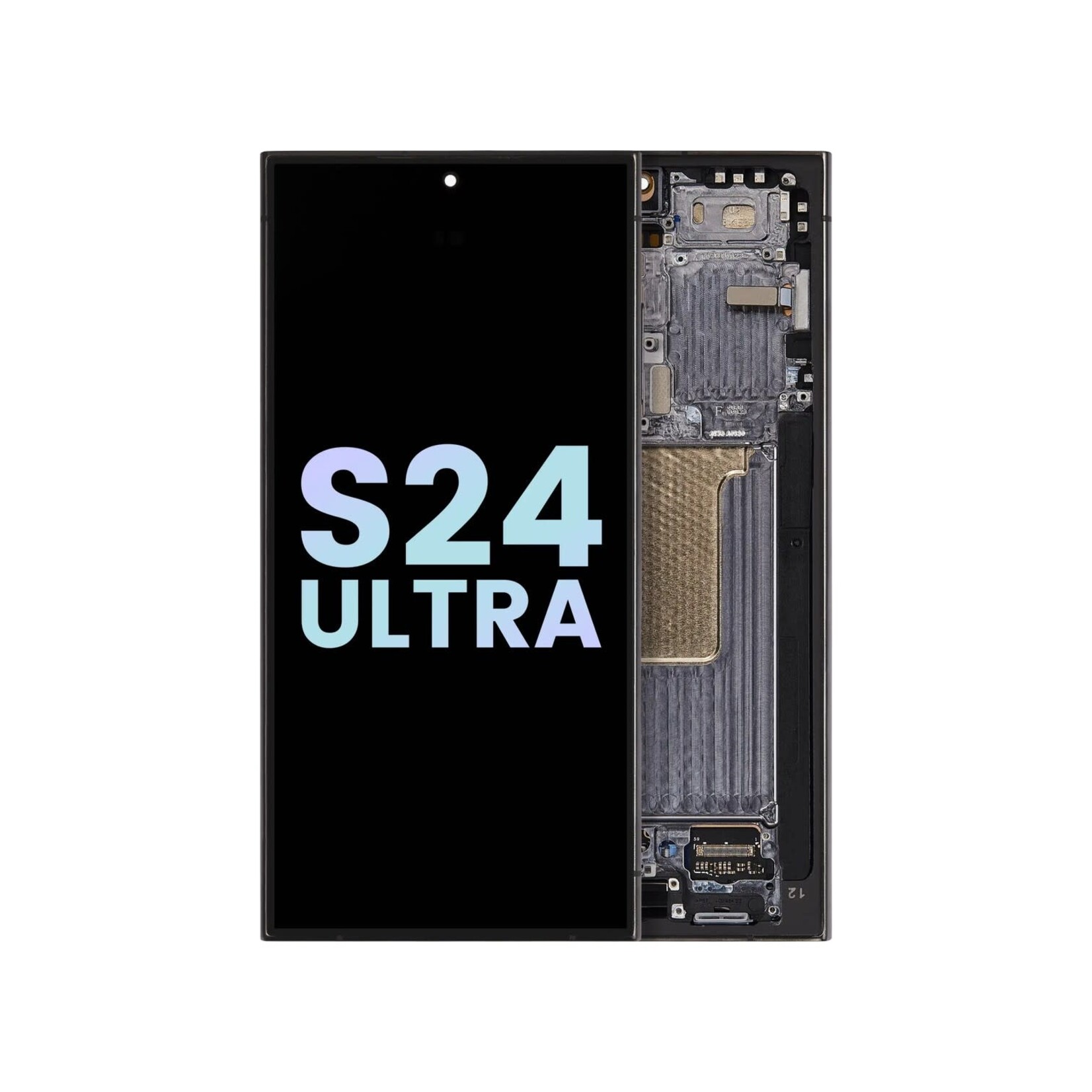 Samsung OLED Assembly With Frame For Samsung Galaxy S24 Ultra (Service Pack) (Titanium Black)