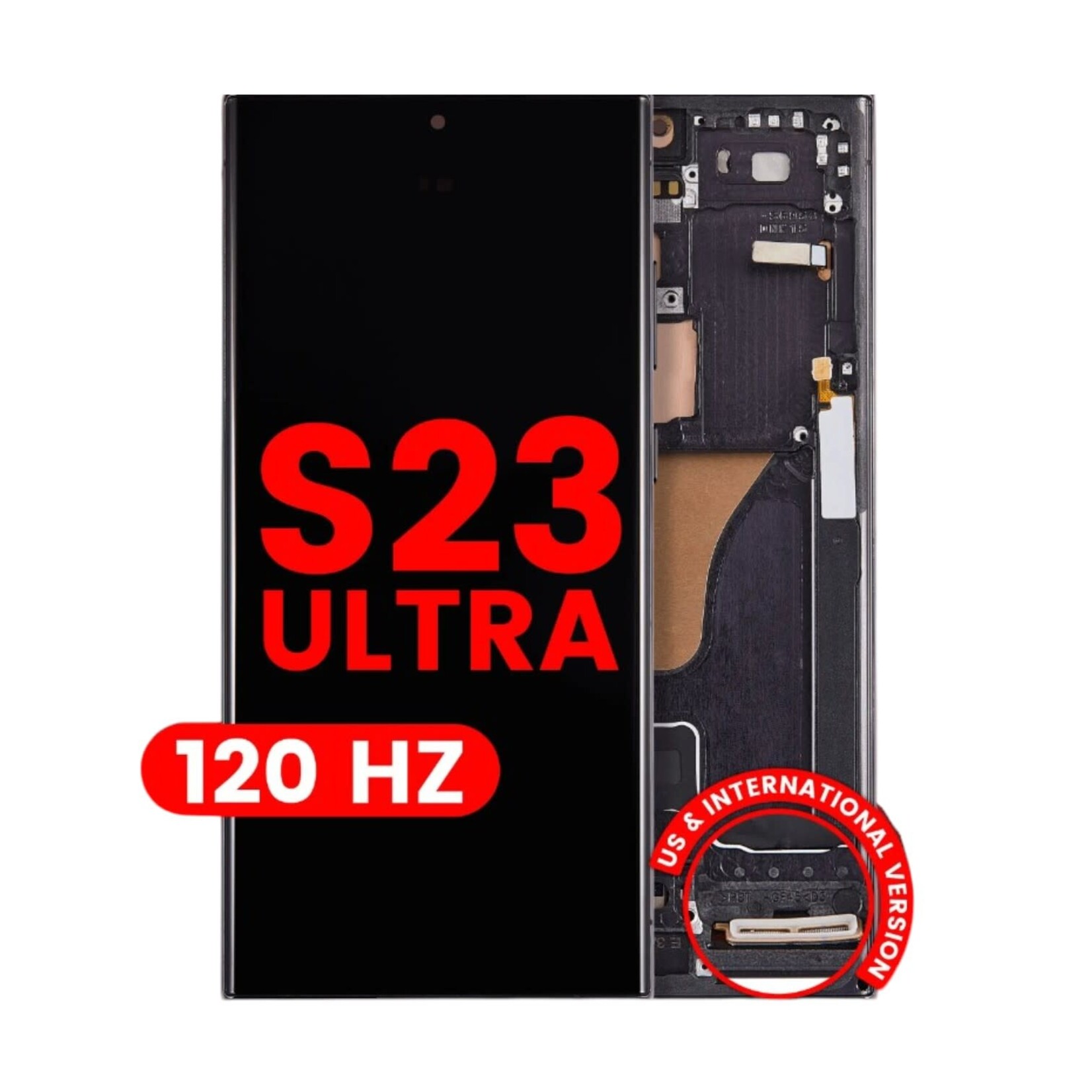 Samsung OLED LCD Assembly With Frame For Samsung Galaxy S23 Ultra (US & International) (Aftermarket Pro) (120Hz) (Phantom Black)