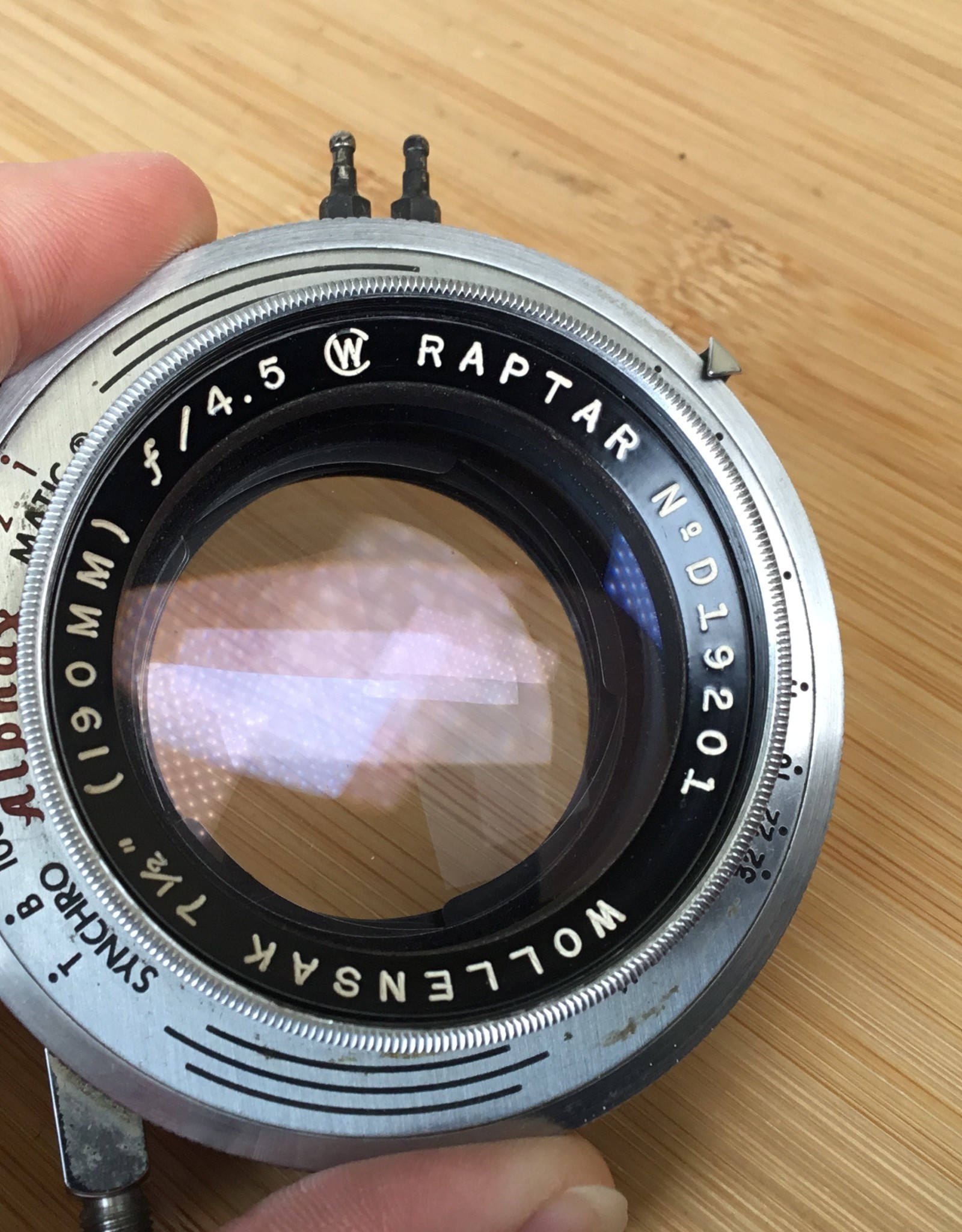 Wollensak 7.5 Inch 190mm Raptar Lens Used EX