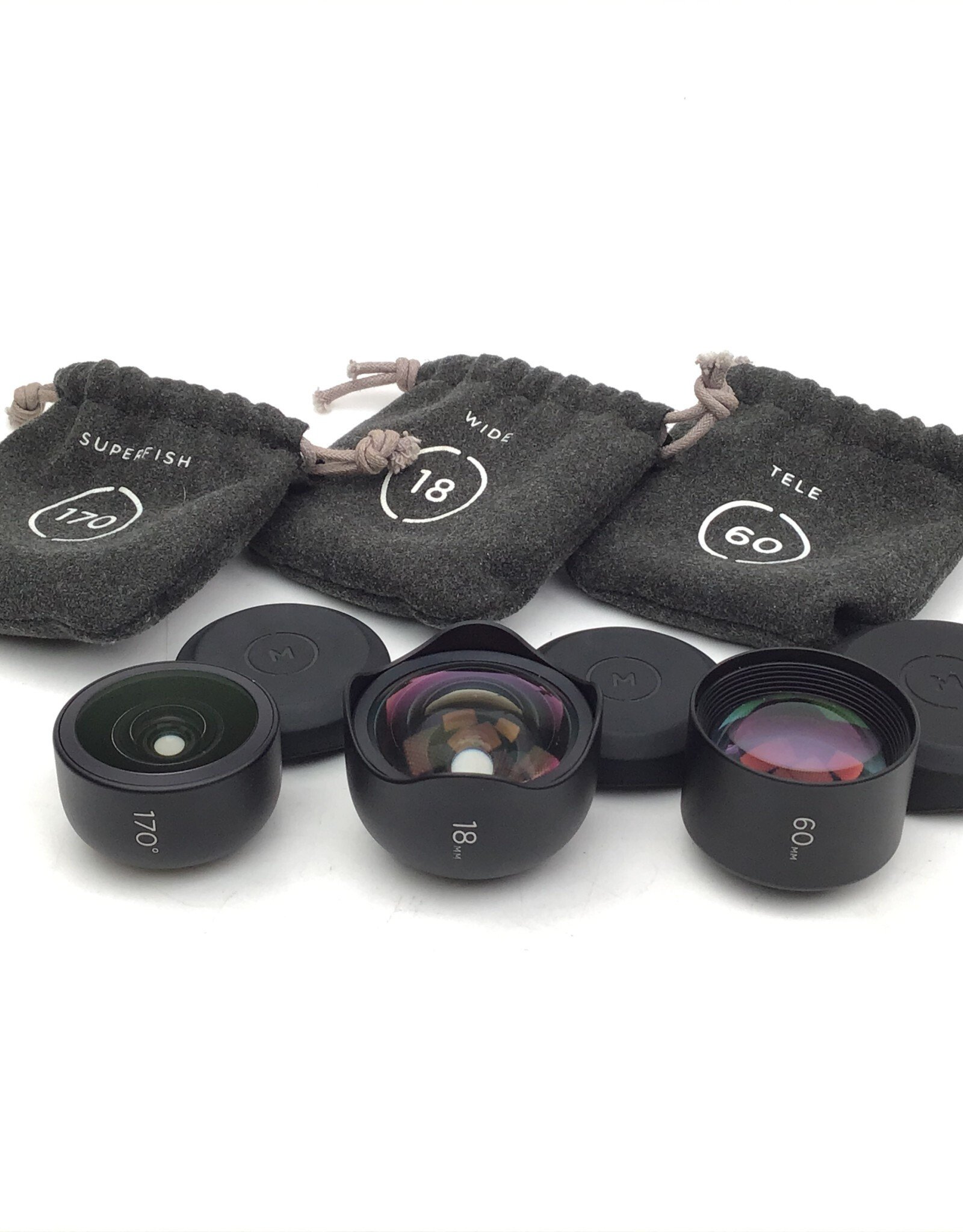 Moment Lens Set for Phone 60mm, Superfish 170, 18mm Wide Used Good ...