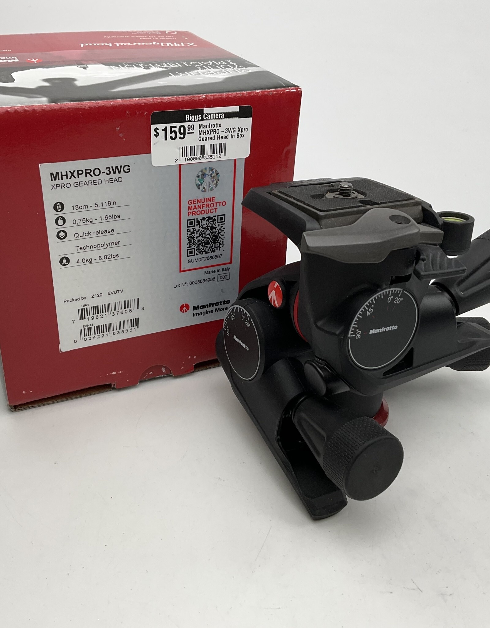 MANFROTTO Manfrotto MHXPRO-3WG Xpro Geared Head in Box Used EX