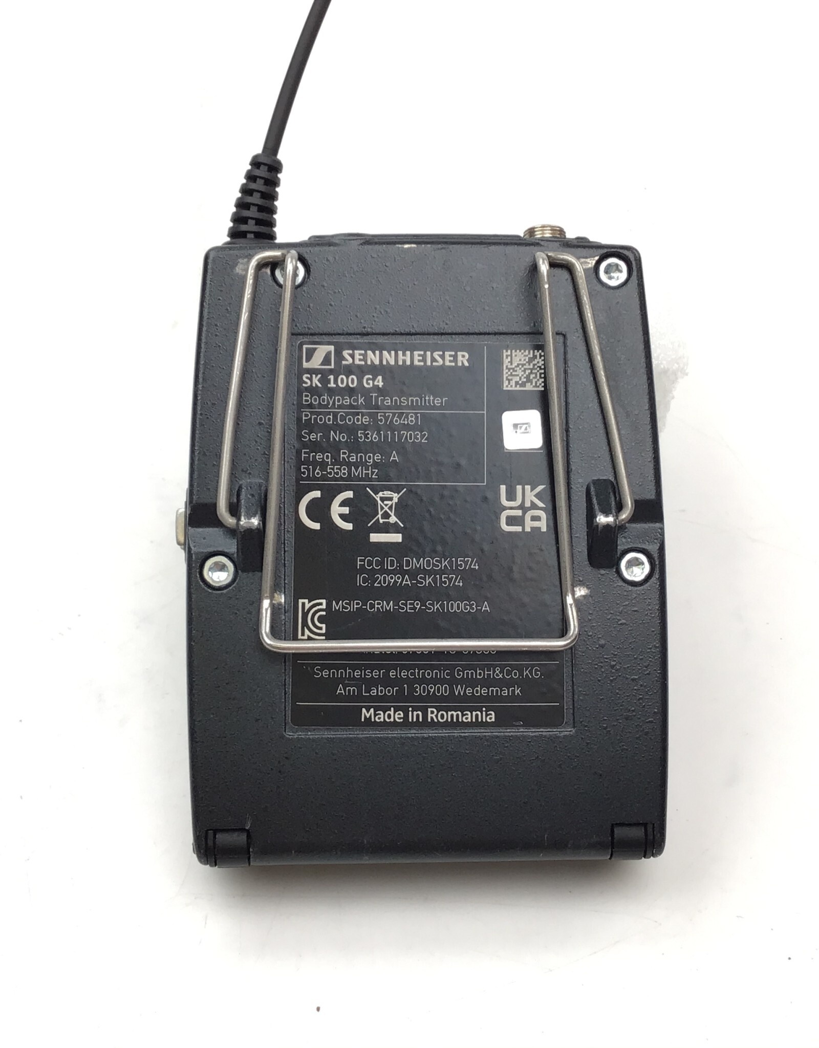 SENNHEISER Sennheiser SK 100 G4 Bodypack Transmitter Freq A 516-558MHz Used Good