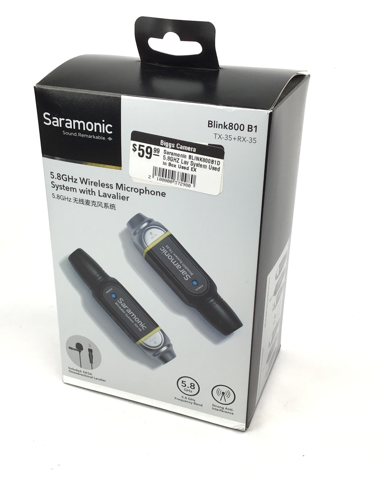 Saramonic BLINK800B1D 5.8GHZ Lav System Used in Box Used EX