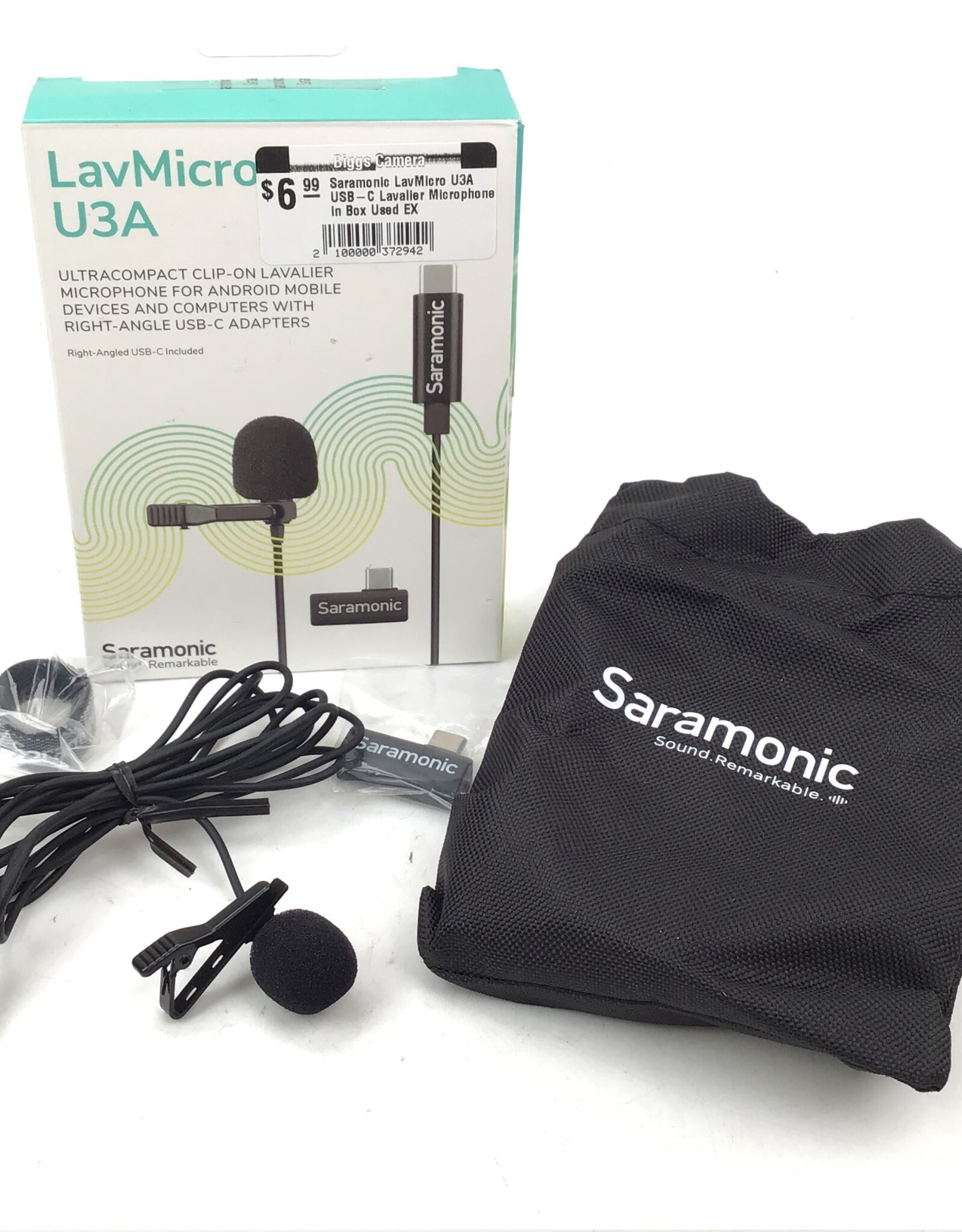 Saramonic LavMicro U3A USB-C Lavalier Microphone in Box Used EX