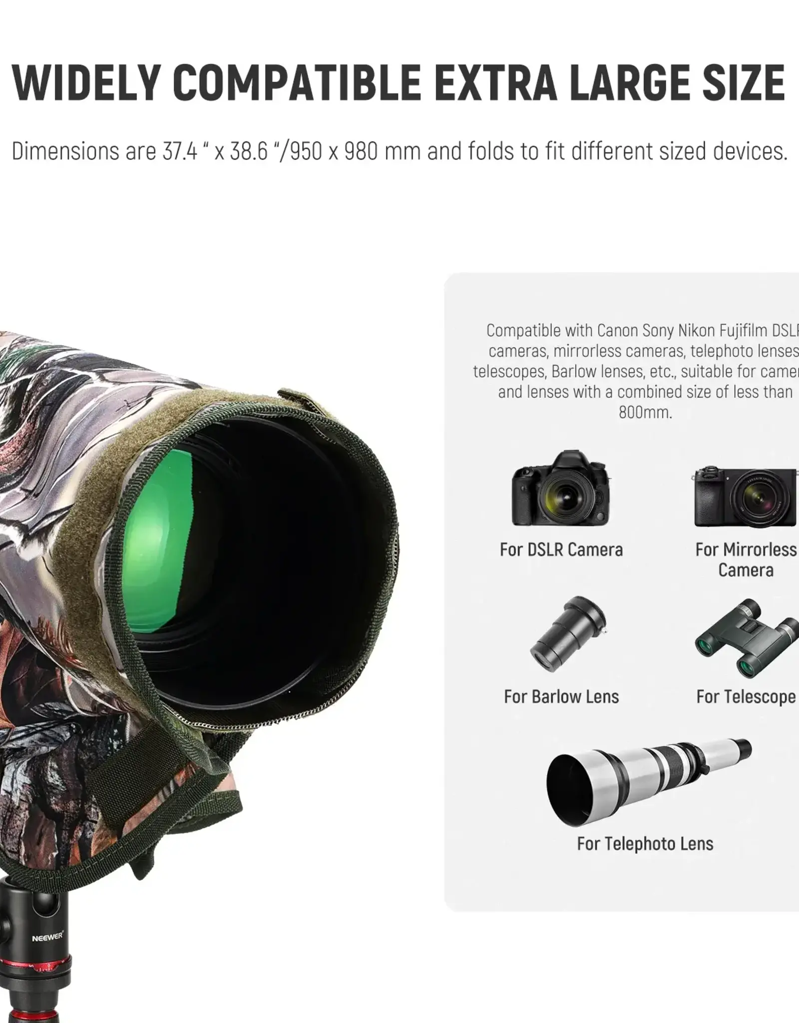 Neewer NEEWER PB019 Dual Sided Camouflage Rain Cover XL CLOSEOUT