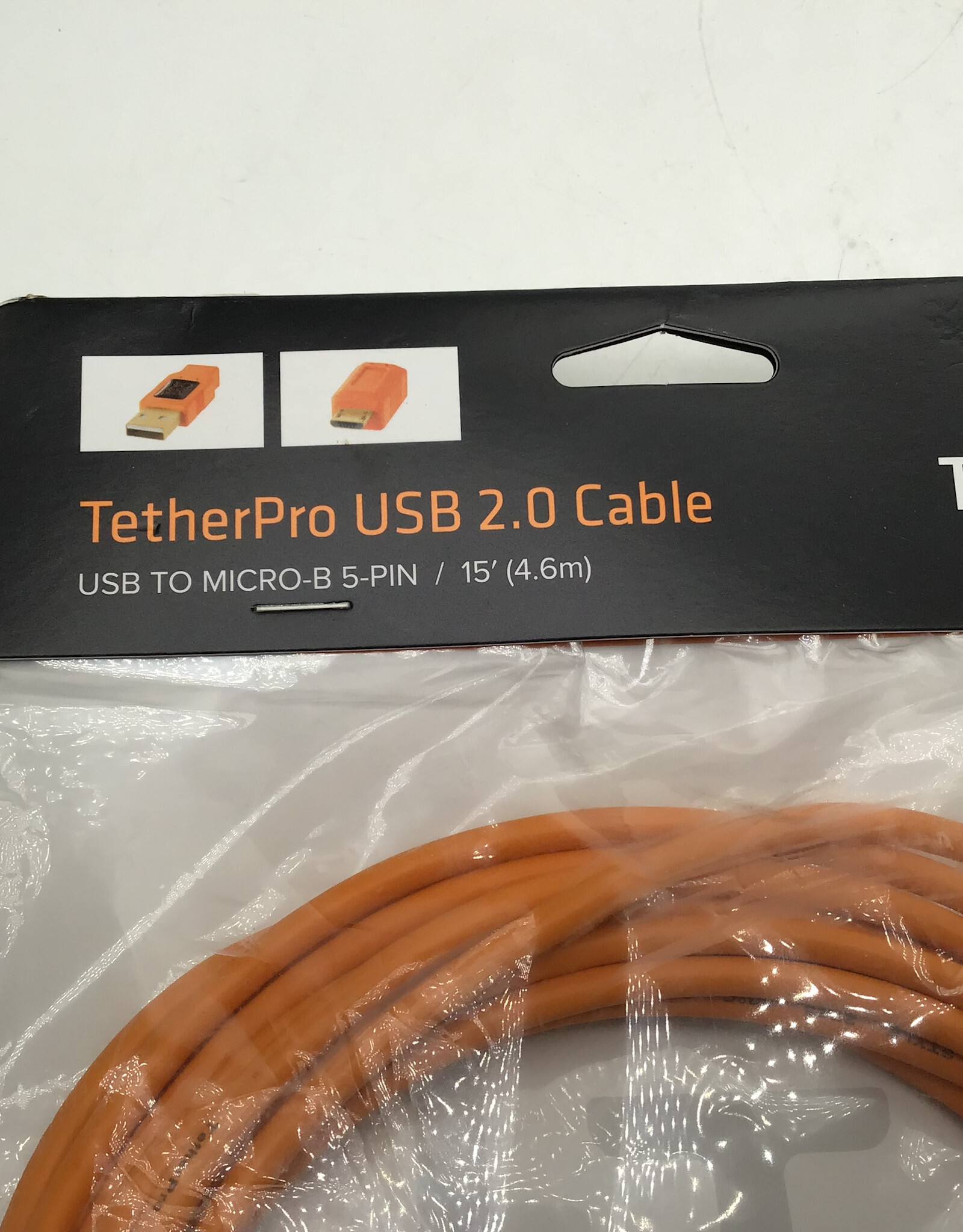 Tether Tools TetherPro USB 2.0 to Micro-B 5-Pin Cable 15' Used EX