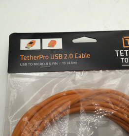 Tether Tools TetherPro USB 2.0 to Micro-B 5-Pin Cable 15' Used EX