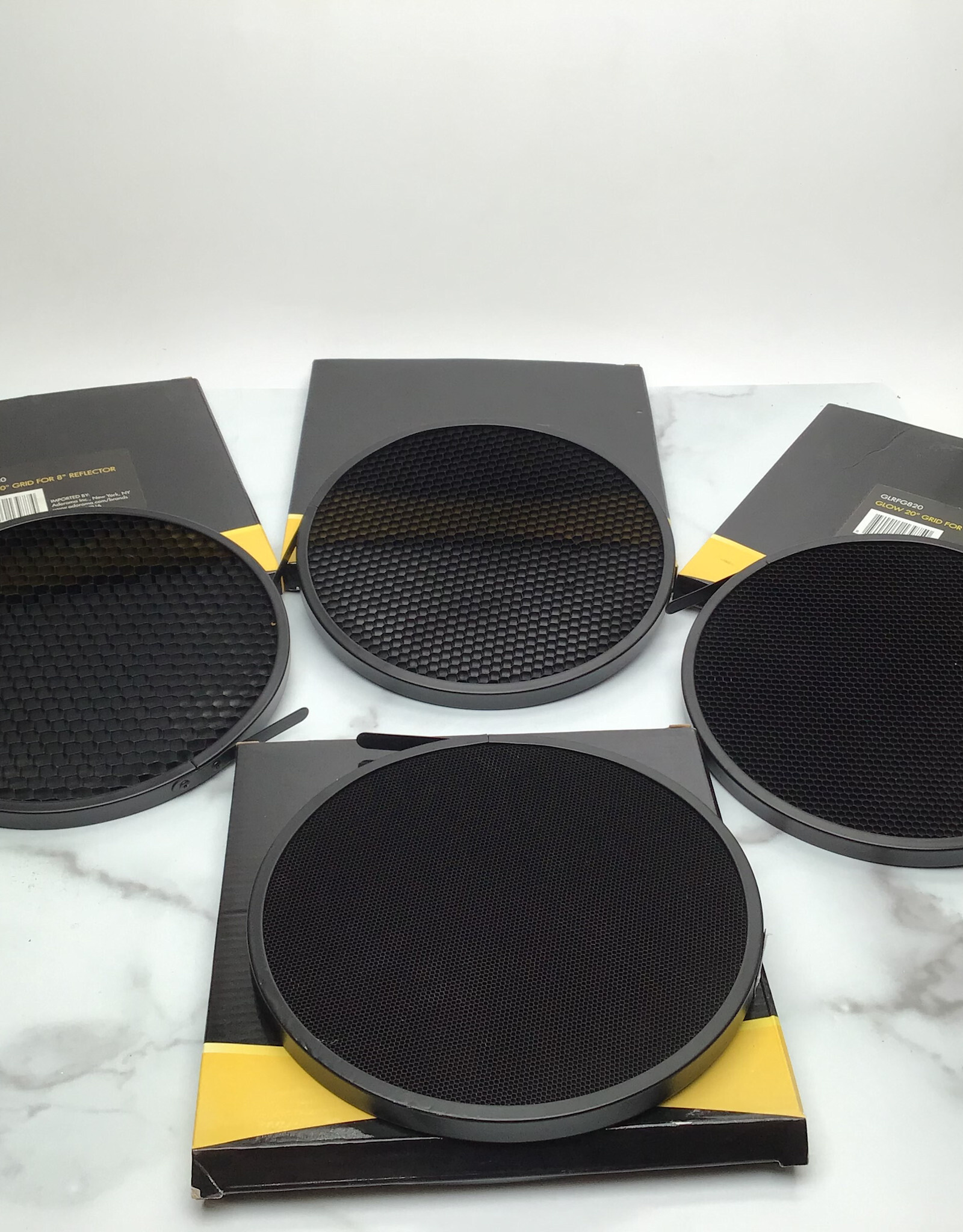 Glow Glow Honey Comb Grids for 8" Reflectors 10, 20, 30, 40 Degree in Box Used EX