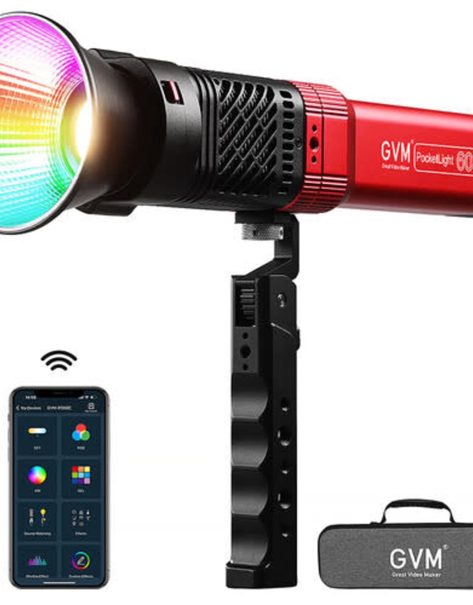 GVM GVM 60W RGB Handheld LED Pocket Video Light - Single Light CLOSEOUT