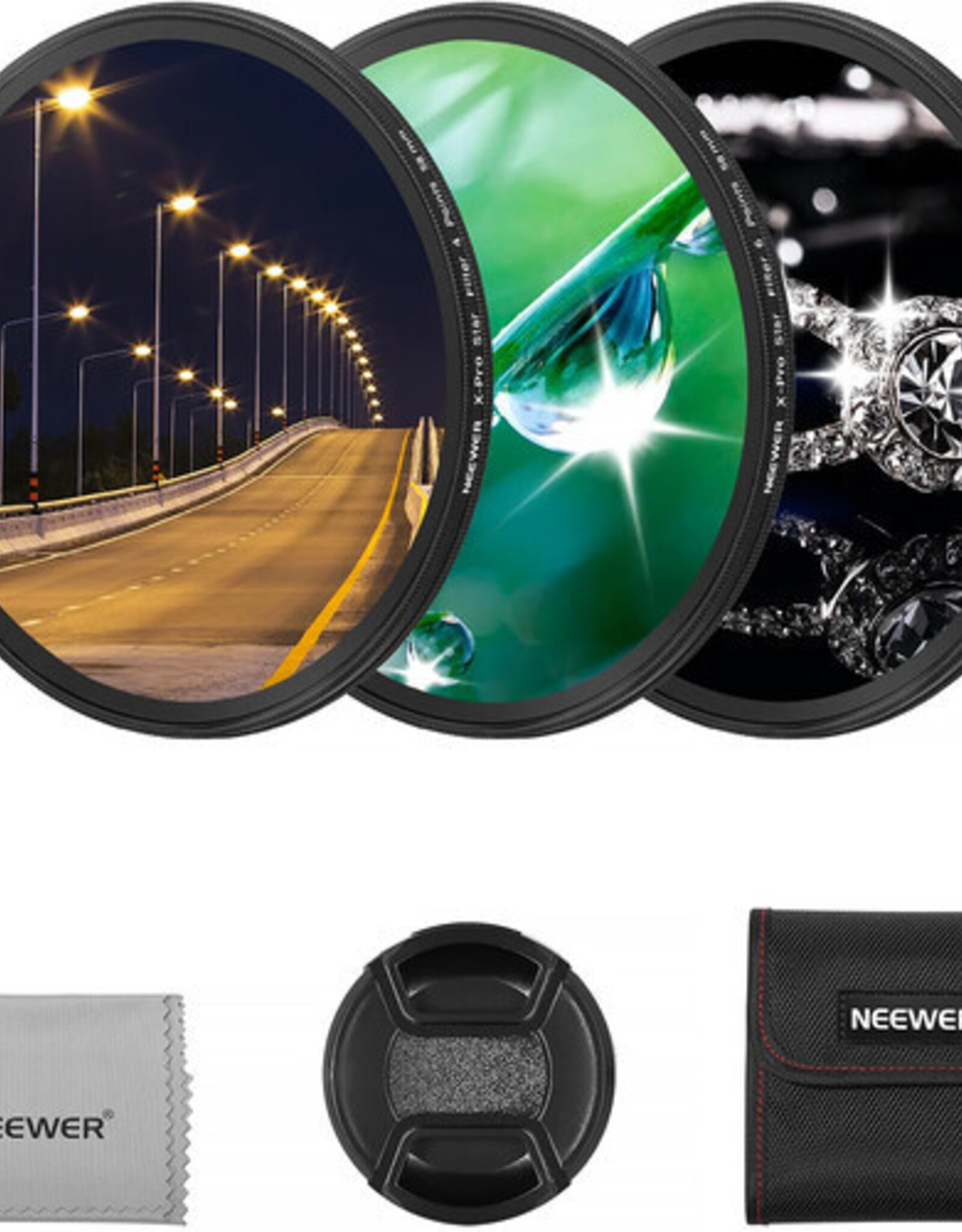 Neewer NEEWER 3PCS Star Filters Kit (4, 6, 8 Points) 52mm CLOSEOUT