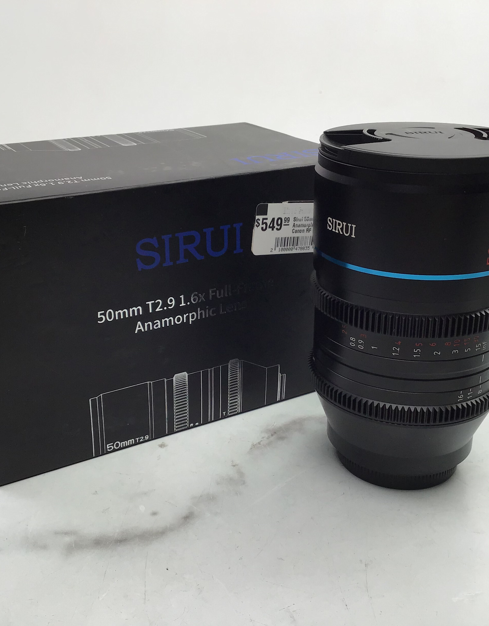Sirui 50mm T2.9 1.6X Anamorphic Lens for Canon RF in box Used Good