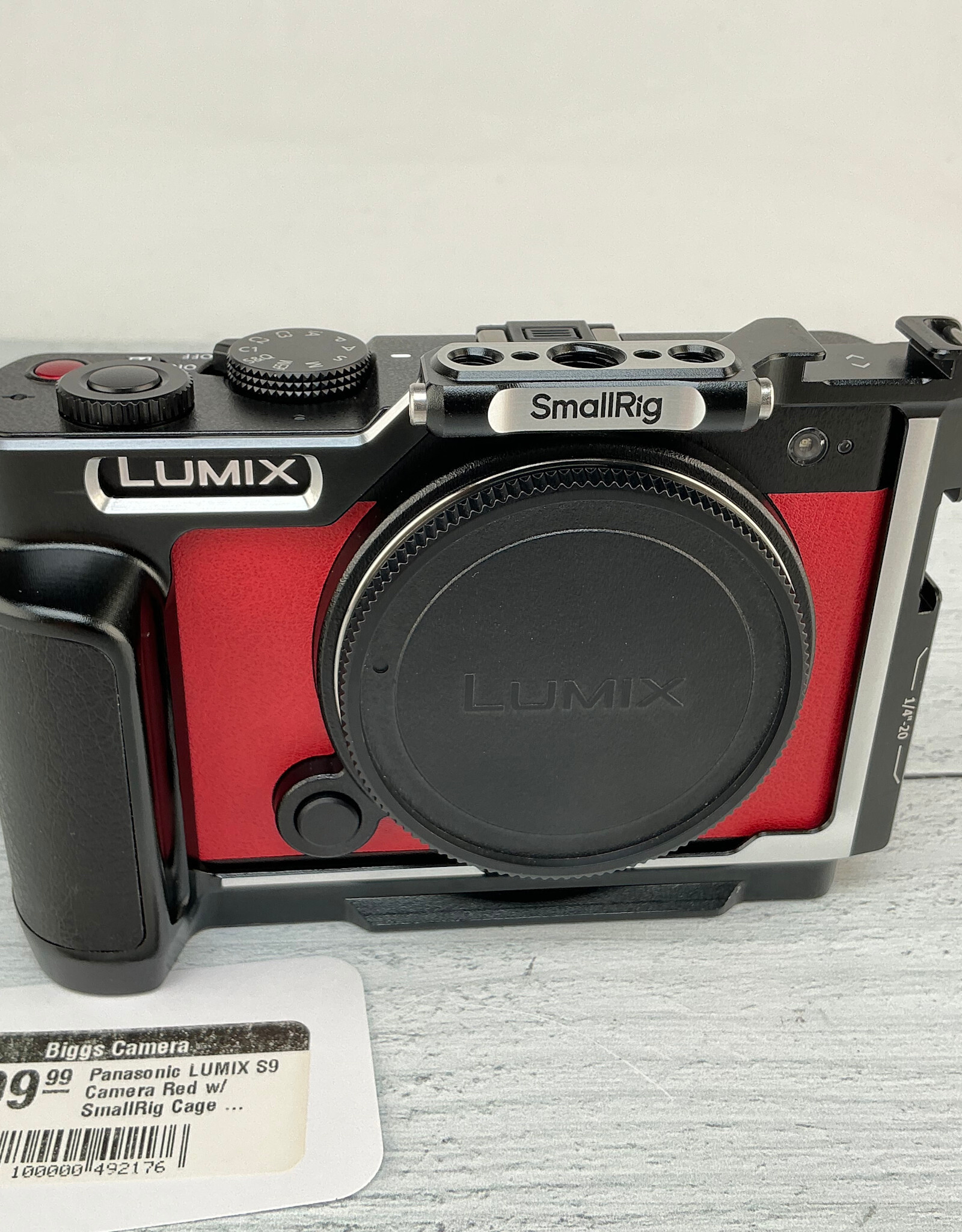 Lumix Panasonic Lumix S9 Camera Red w/ Cage NO CHARGER Used Good